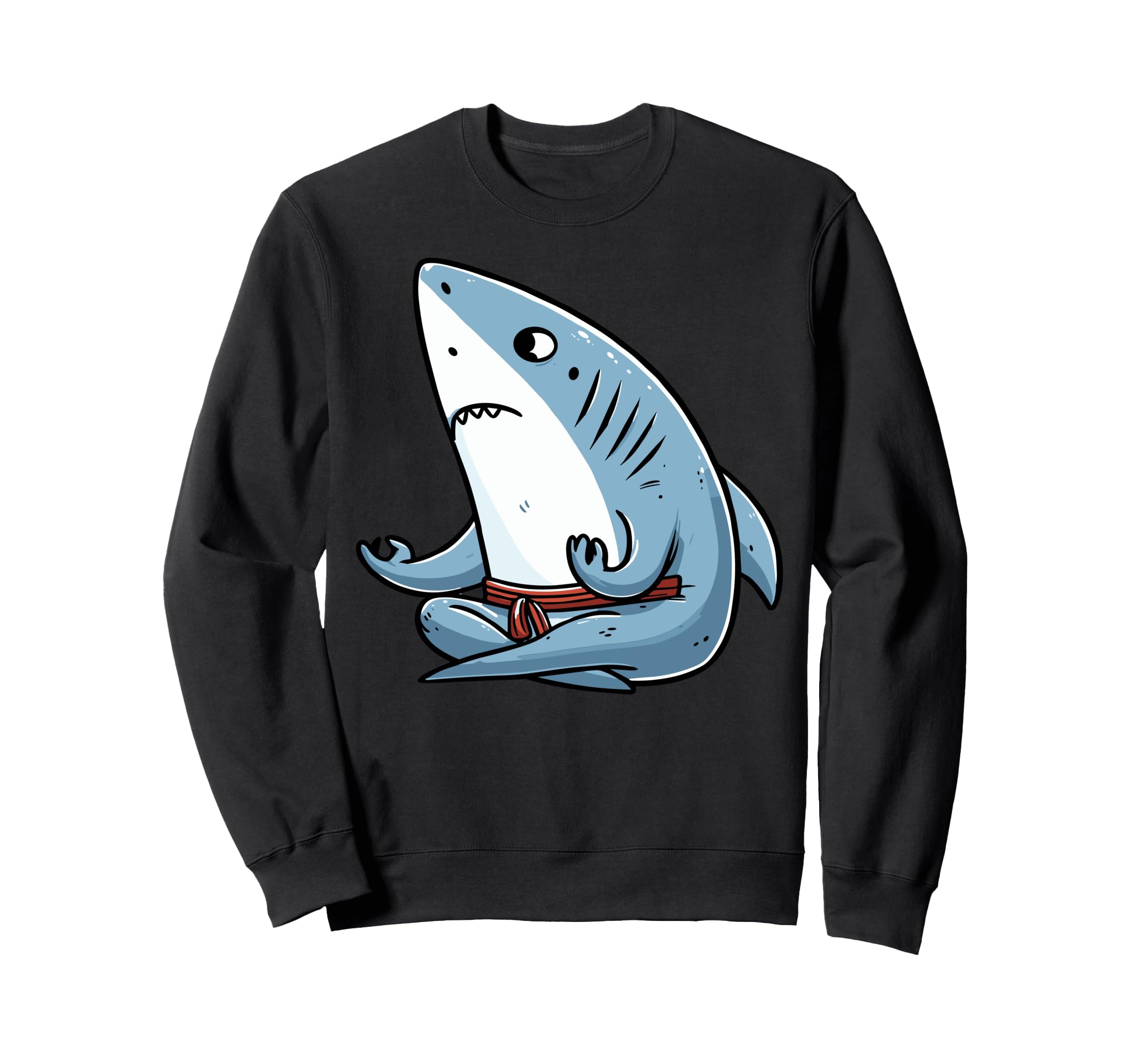 Meditation Shark Yoga Pose Sweatshirt - Custom Art Print for Adults - T-Shirt, Sweatshirt, Hoodie