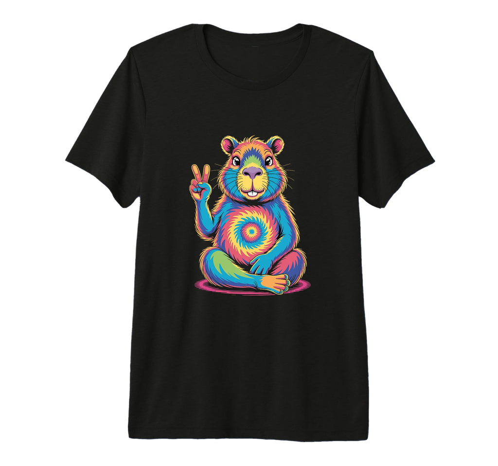 Psychedelic Capybara Peace Sign T-Shirt - Minimalist Print Men Women - T-Shirt, Sweatshirt, Hoodie