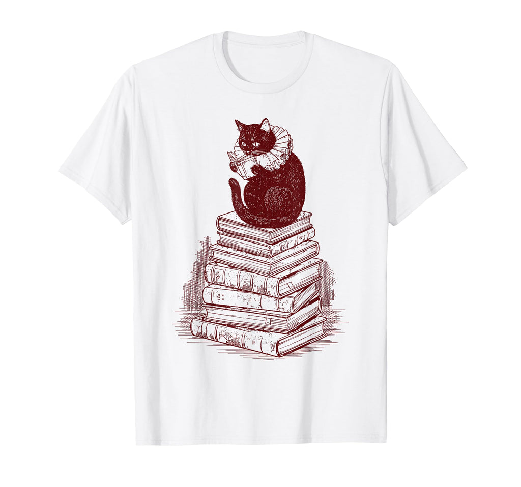 Literary Cat Books Reading World Book T-Shirt - Trendy Graphic Men Women - T-Shirt, Sweatshirt, Hoodie