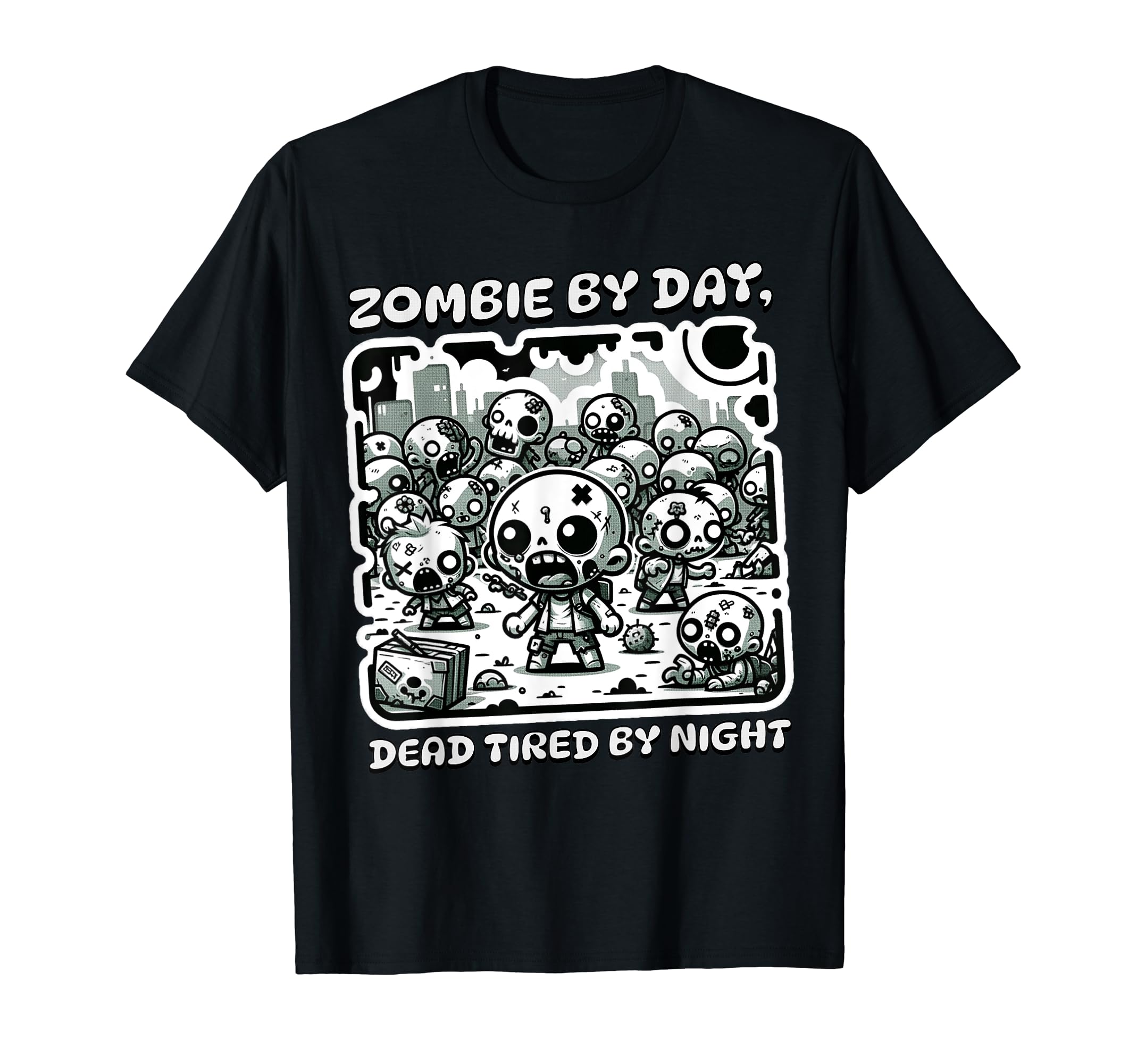 Zombie Day Dead Tired Night Funny T-Shirt - Unique Graphic for Adults - T-Shirt, Sweatshirt, Hoodie