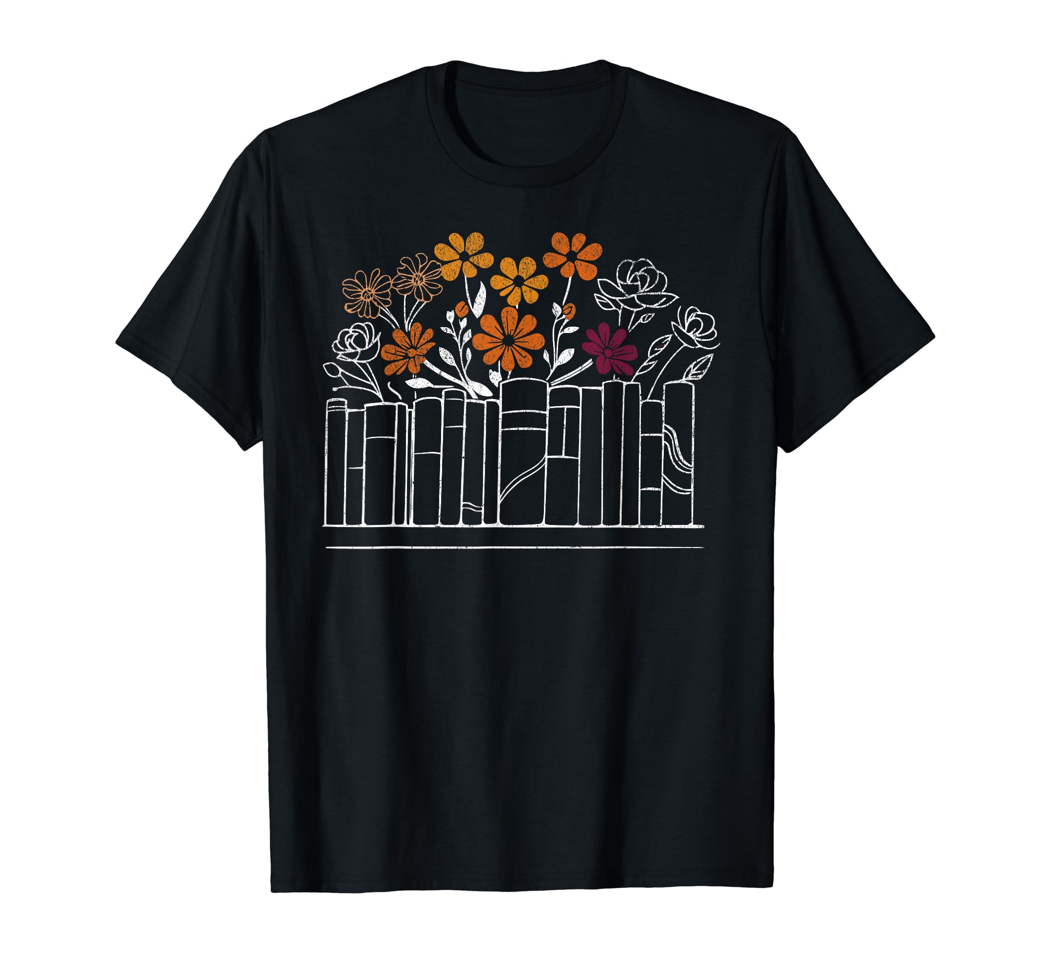 Books And Flowers Book Reader Romance T-Shirt - Aesthetic Graphic Men Women - T-Shirt, Sweatshirt, Hoodie