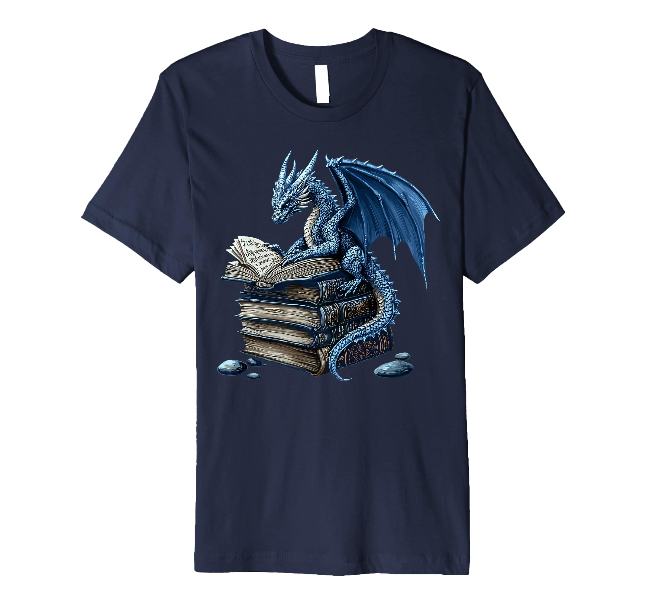 Dragon Reading Book Fantasy Reader T-Shirt - Aesthetic Graphic Men Women - T-Shirt, Sweatshirt, Hoodie