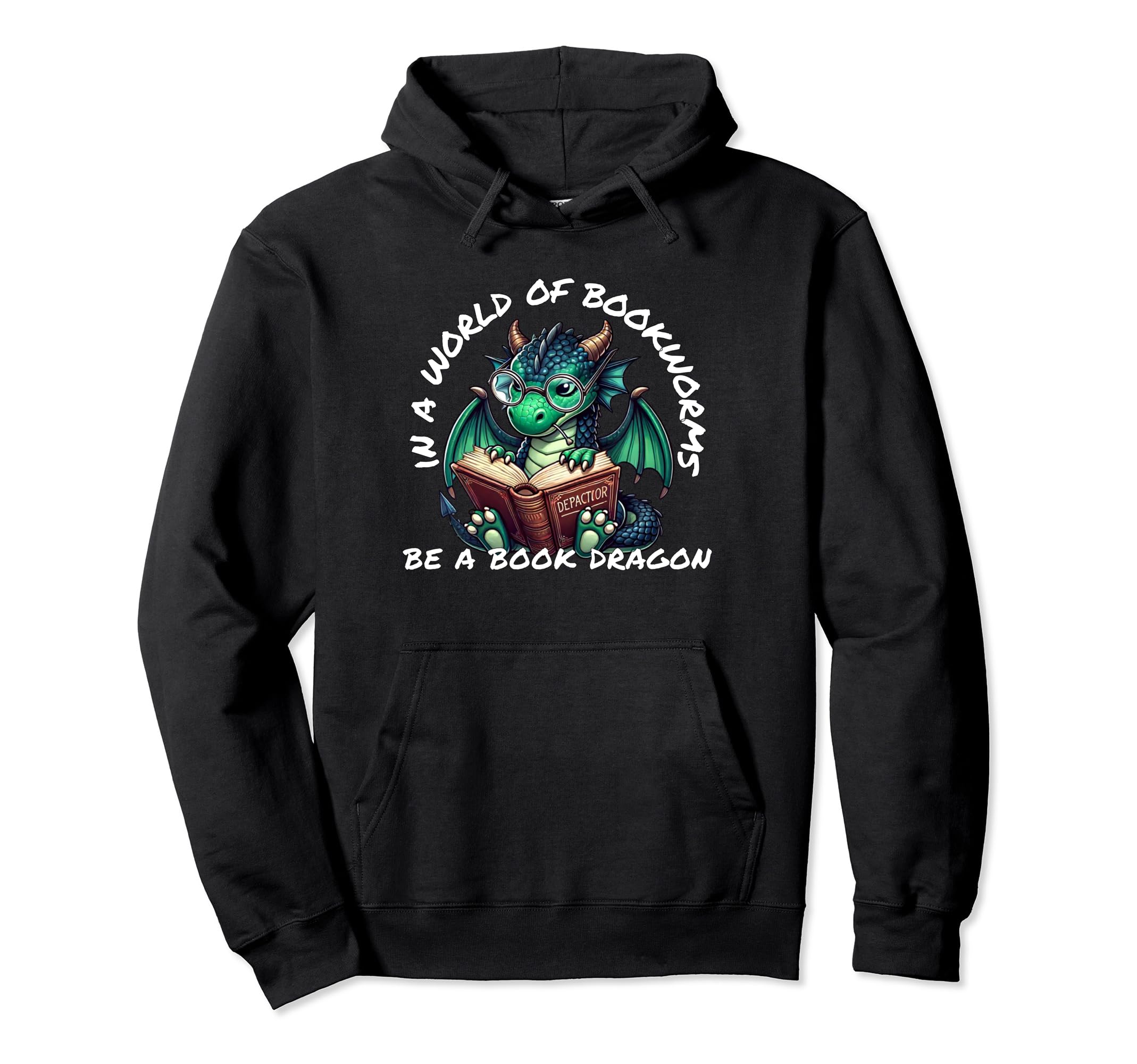 Dragon World Bookworms Be Book Dragon Hoodie - Minimalist Print Men Women - T-Shirt, Sweatshirt, Hoodie