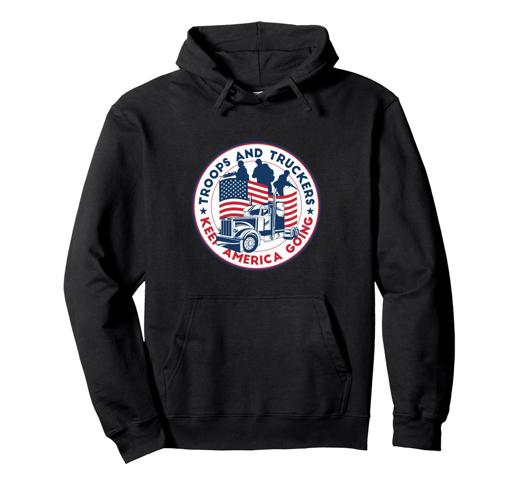 Troops Truckers Keep America Going 4Th Hoodie - Streetwear Style Men Women - T-Shirt, Sweatshirt, Hoodie