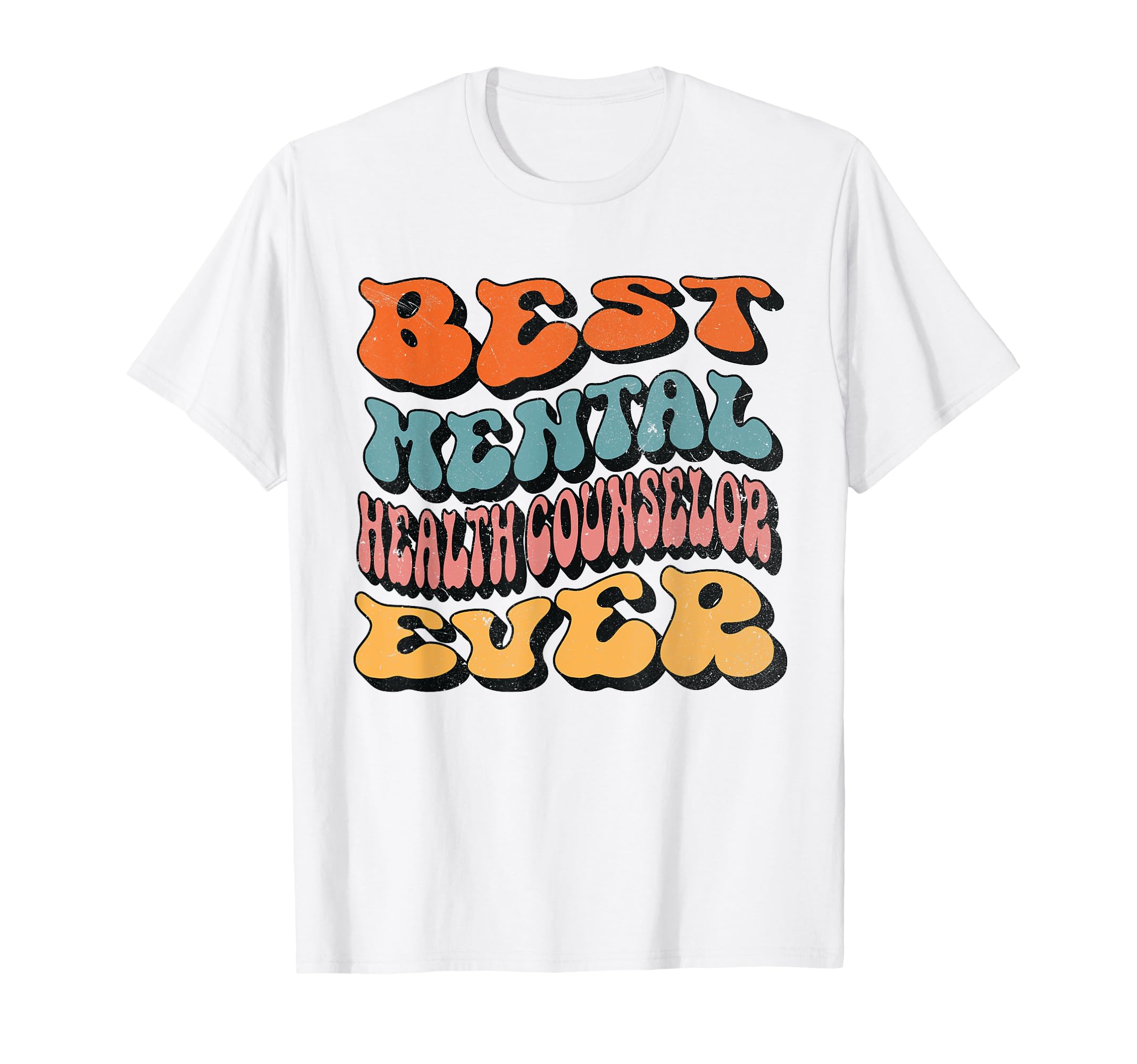 Mental Health Counselor Groovy T-Shirt - Custom Art Print for Adults - T-Shirt, Sweatshirt, Hoodie