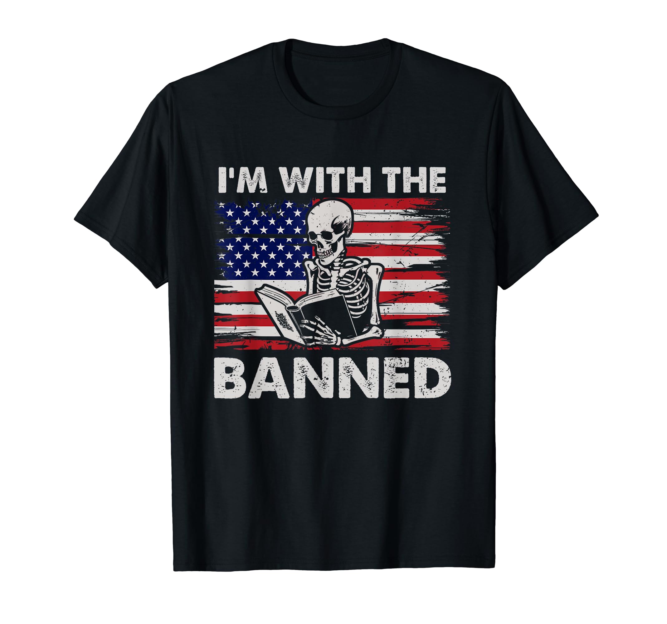 Im Banned Books Funny Skeleton Usa T-Shirt - Custom Art Print Men Women - T-Shirt, Sweatshirt, Hoodie