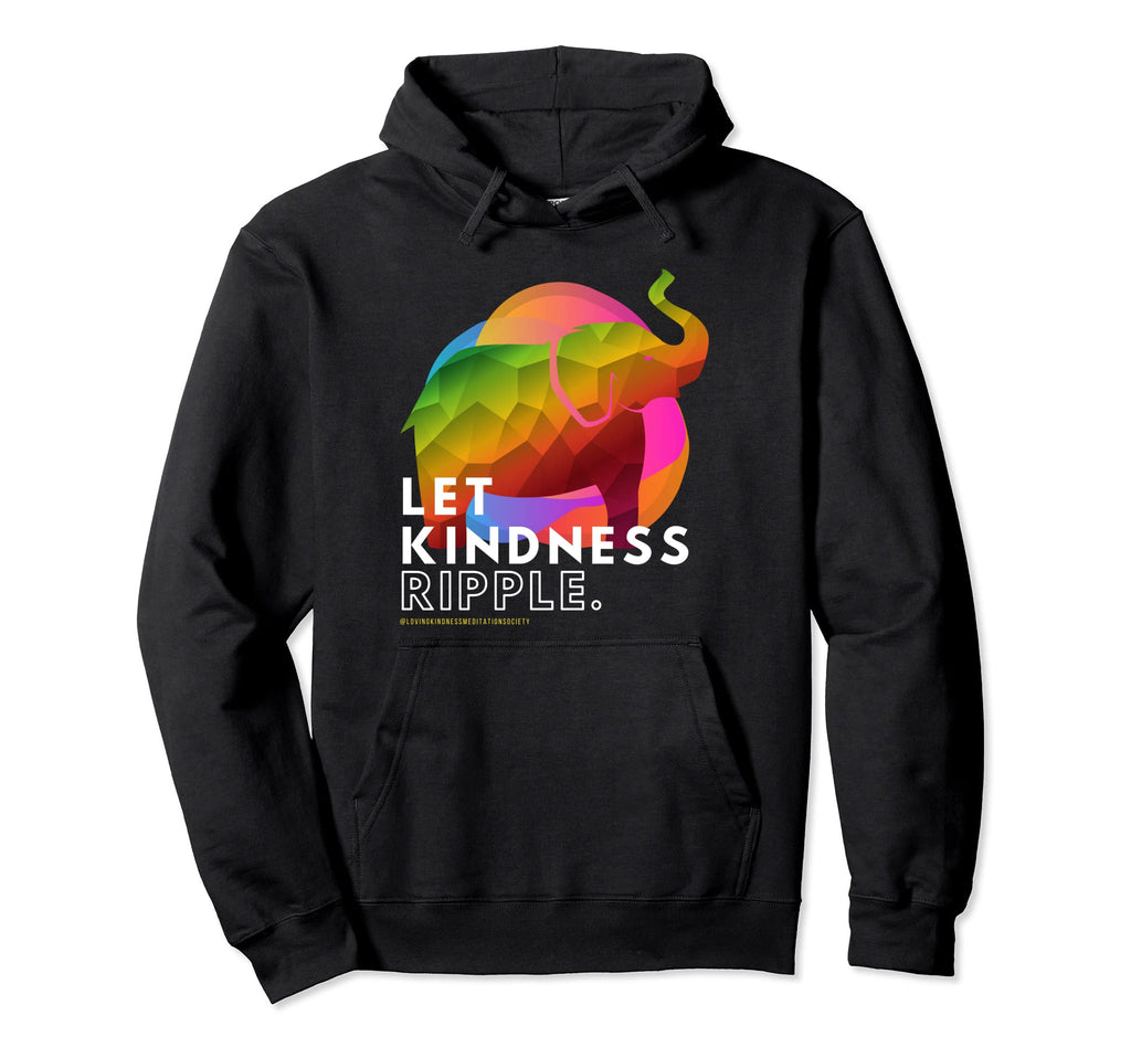 Zen Elephant Compassion Kindness Ripple Hoodie - Graphic Print Unisex - T-Shirt, Sweatshirt, Hoodie