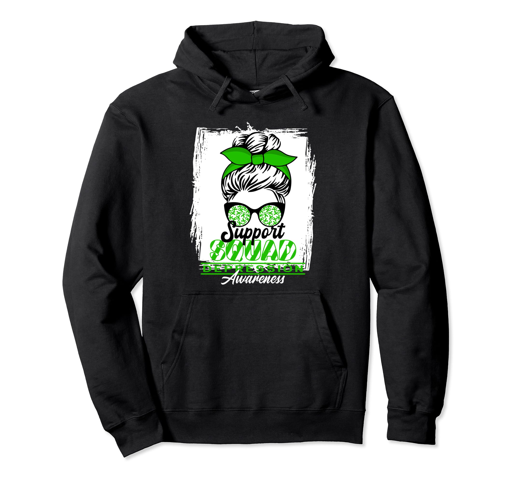 Messy Bun Support Awareness Squad Hoodie - Casual Everyday Wear Men Women - T-Shirt, Sweatshirt, Hoodie