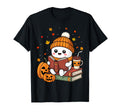 Halloween Ghost Reading Book Lovers Coffee T-Shirt - Unique Graphic Unisex - T-Shirt, Sweatshirt, Hoodie