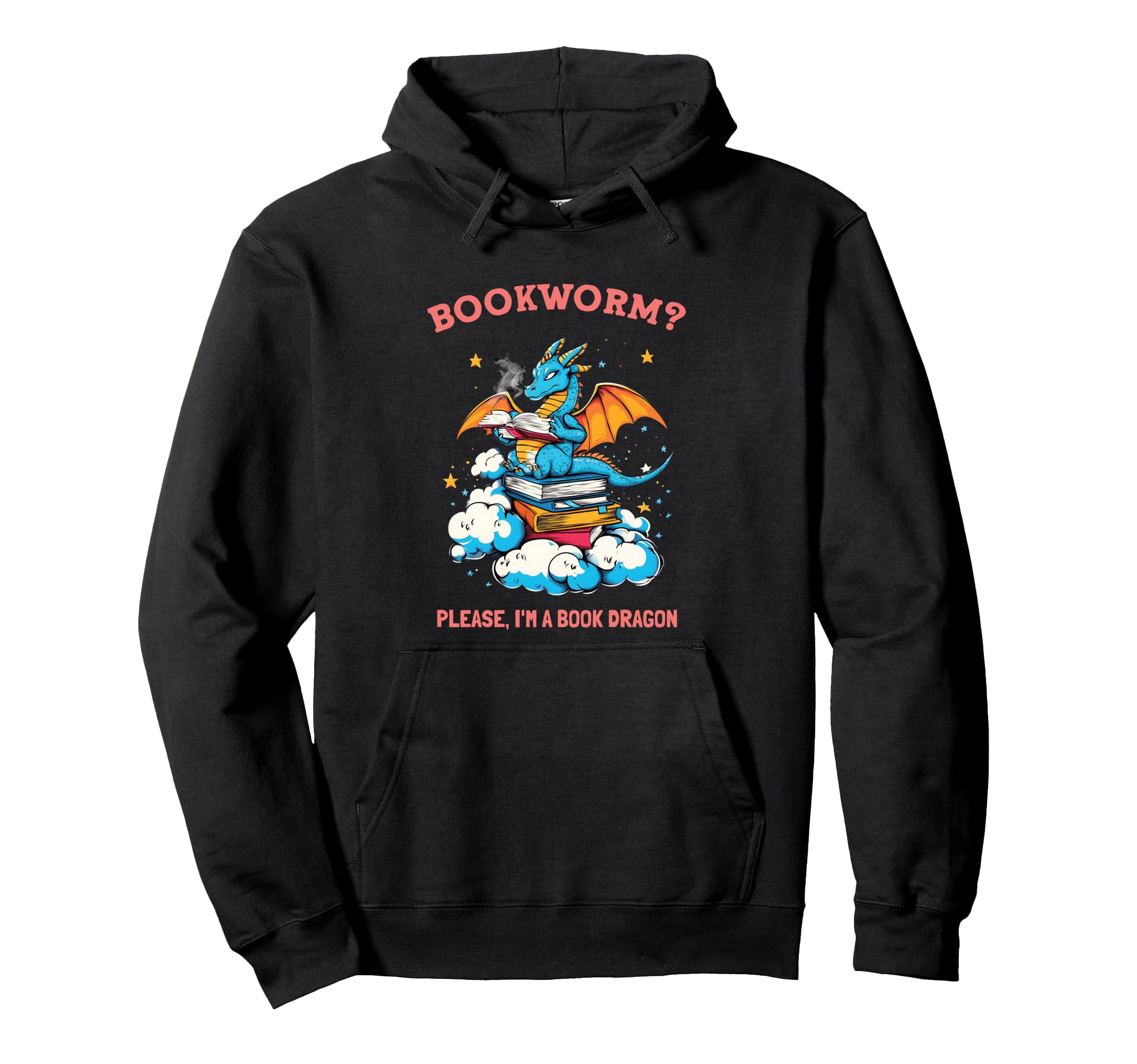 Bookworm Please Im Book Dragon Reading Hoodie - Custom Art Print Men Women - T-Shirt, Sweatshirt, Hoodie