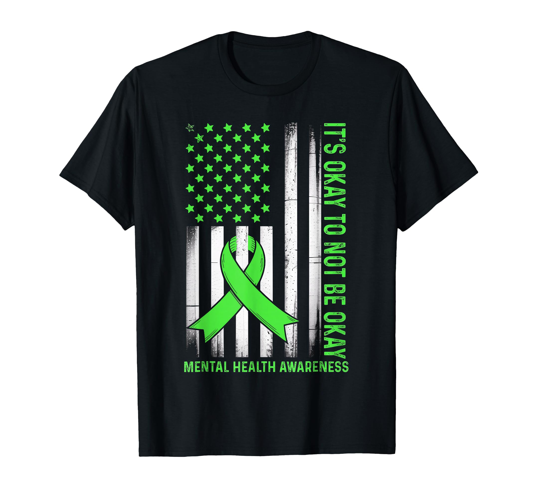 Its Okay To Not Be Okay Us Flag T-Shirt - Minimalist Print for Adults - T-Shirt, Sweatshirt, Hoodie