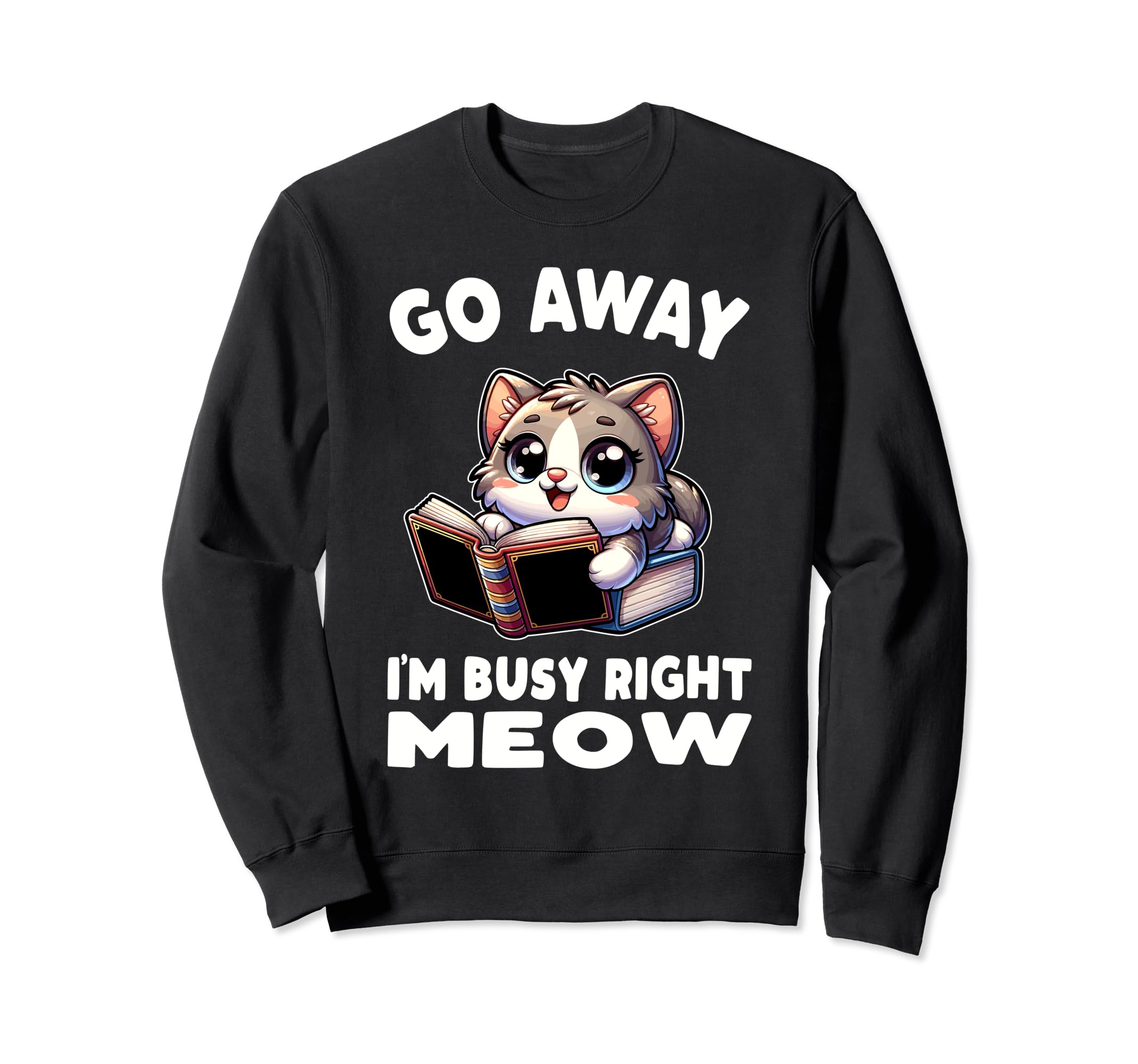 Reading Book Cat Library Reading Teacher Sweatshirt - Graphic Print Unisex - T-Shirt, Sweatshirt, Hoodie