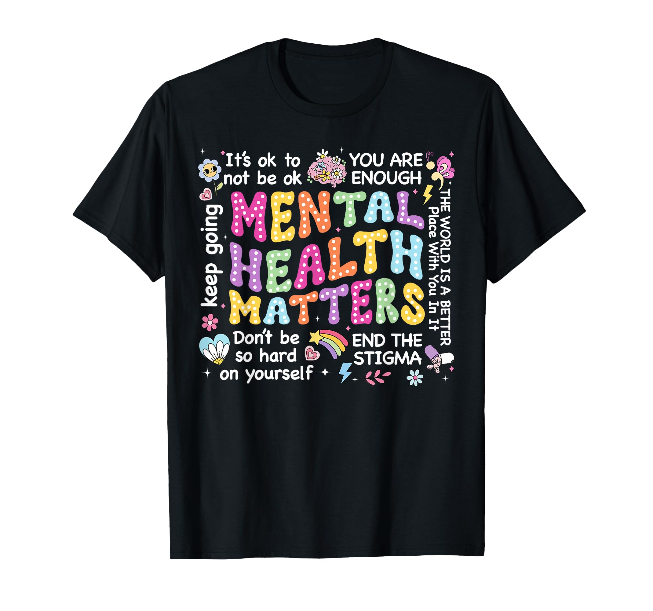Groovy Mental Health Matters Its Okay T-Shirt - Trendy Graphic for Adults - T-Shirt, Sweatshirt, Hoodie