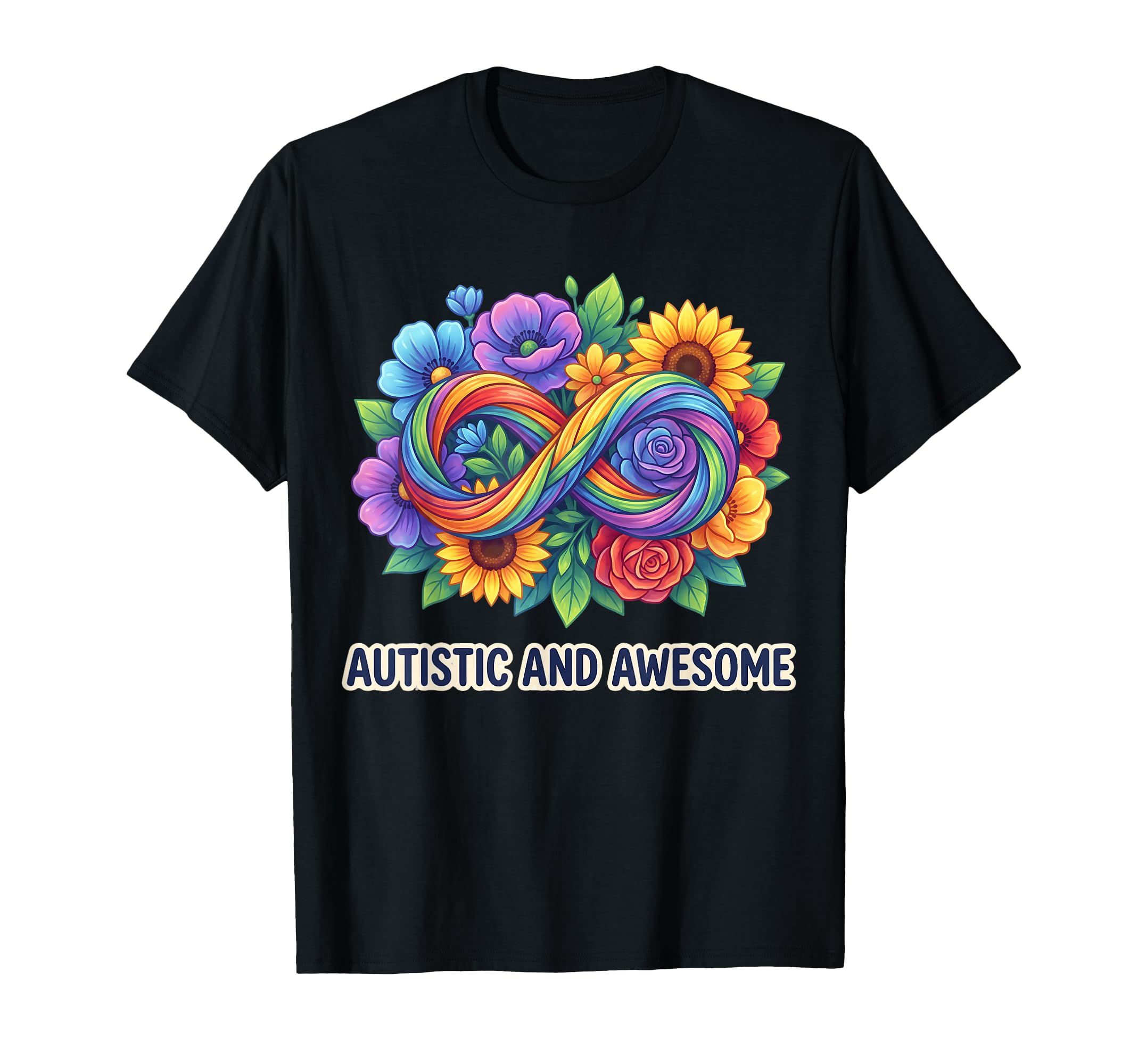 Autistic And Awesome Neurodiversity T-Shirt - Trendy Graphic for Adults - T-Shirt, Sweatshirt, Hoodie