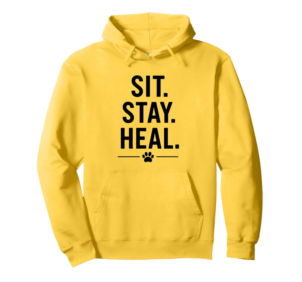 Sit Stay Heal Therapy Dog Comfort Hoodie - Graphic Print for Adults - T-Shirt, Sweatshirt, Hoodie