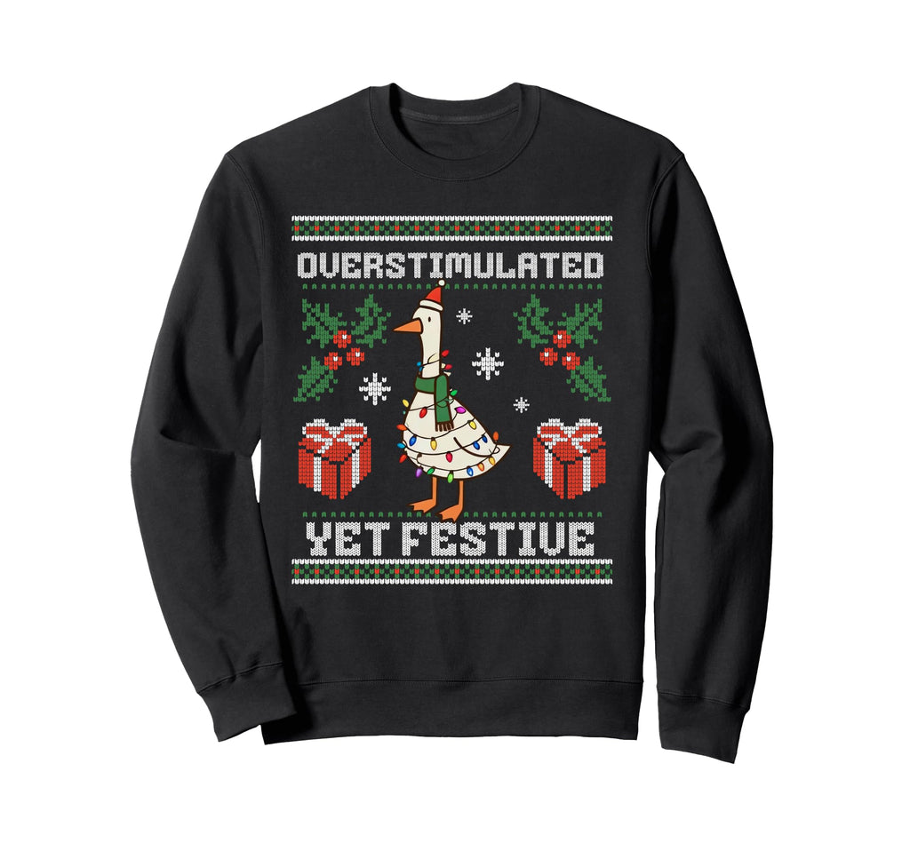 Funny Silly Goose Santa Sweatshirt - Minimalist Print for Adults - T-Shirt, Sweatshirt, Hoodie