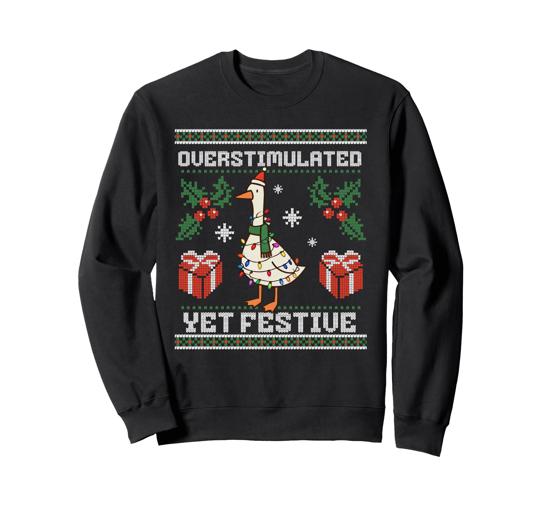 Funny Silly Goose Santa Sweatshirt - Minimalist Print for Adults - T-Shirt, Sweatshirt, Hoodie