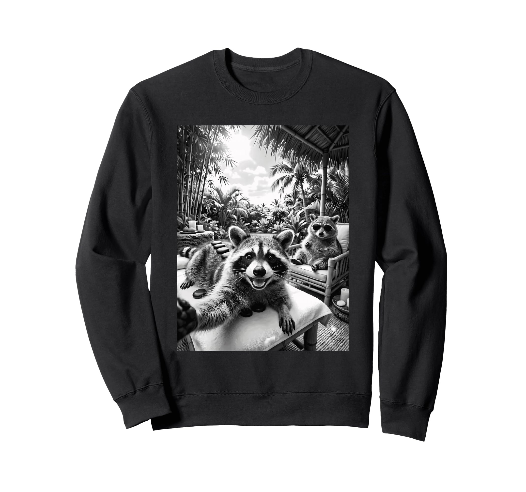Funny Raccoon Spa Day Meme Sweatshirt - Casual Everyday Wear Men Women - T-Shirt, Sweatshirt, Hoodie