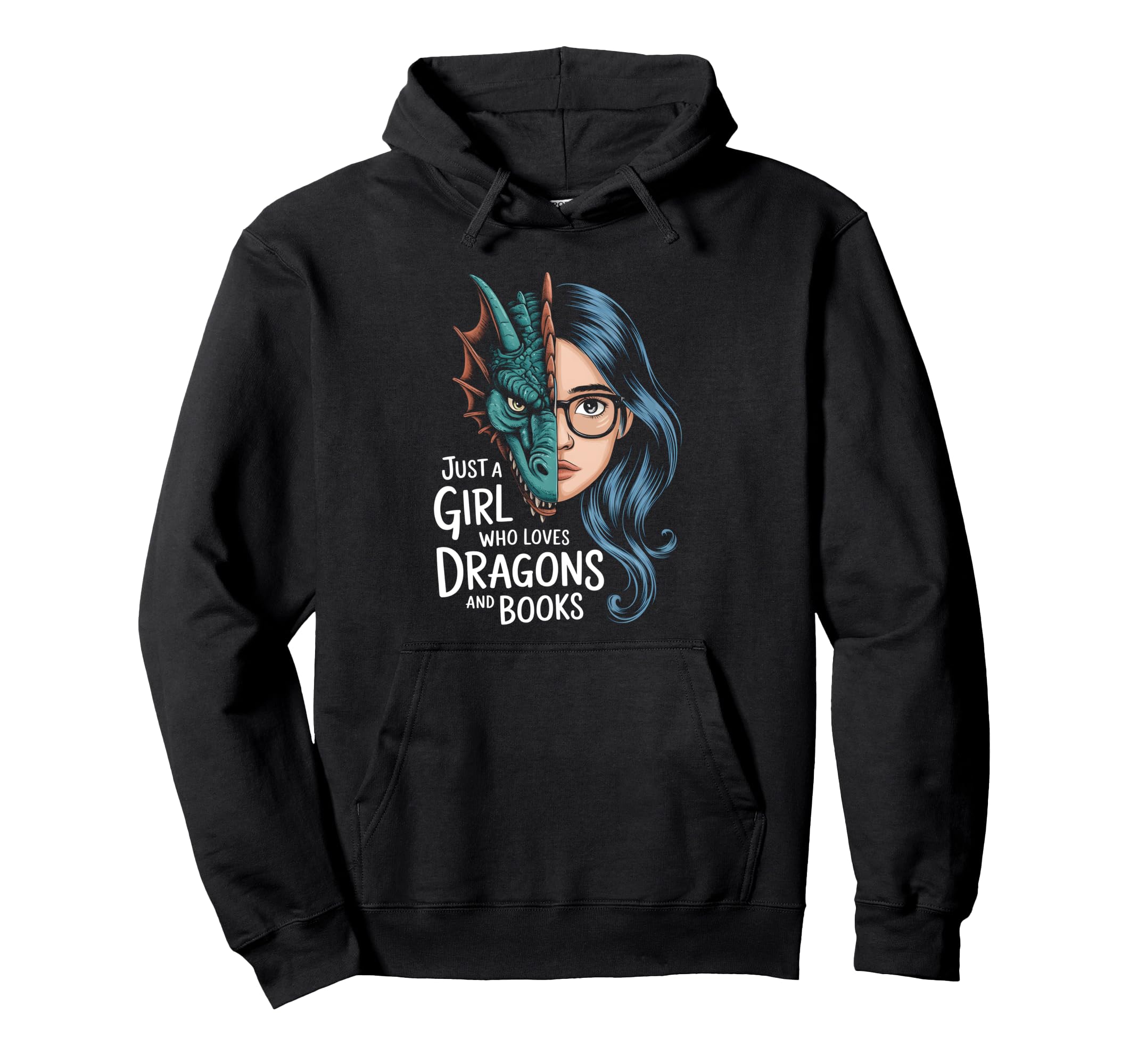 Just Who Loves Dragons And Books Hoodie - Minimalist Print Men Women - T-Shirt, Sweatshirt, Hoodie