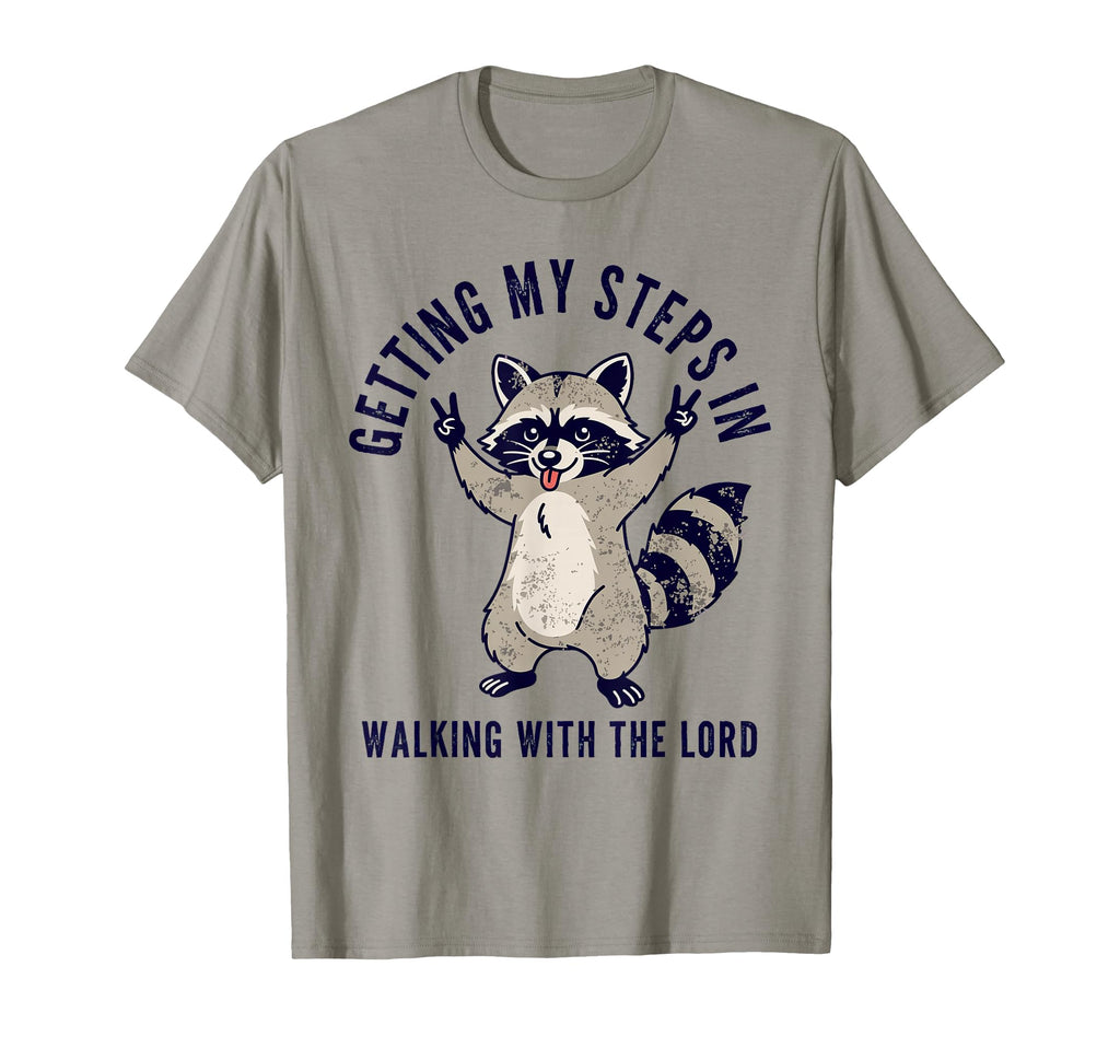 Getting My Steps Walking Lord Raccoon T-Shirt - Graphic Print for Adults - T-Shirt, Sweatshirt, Hoodie