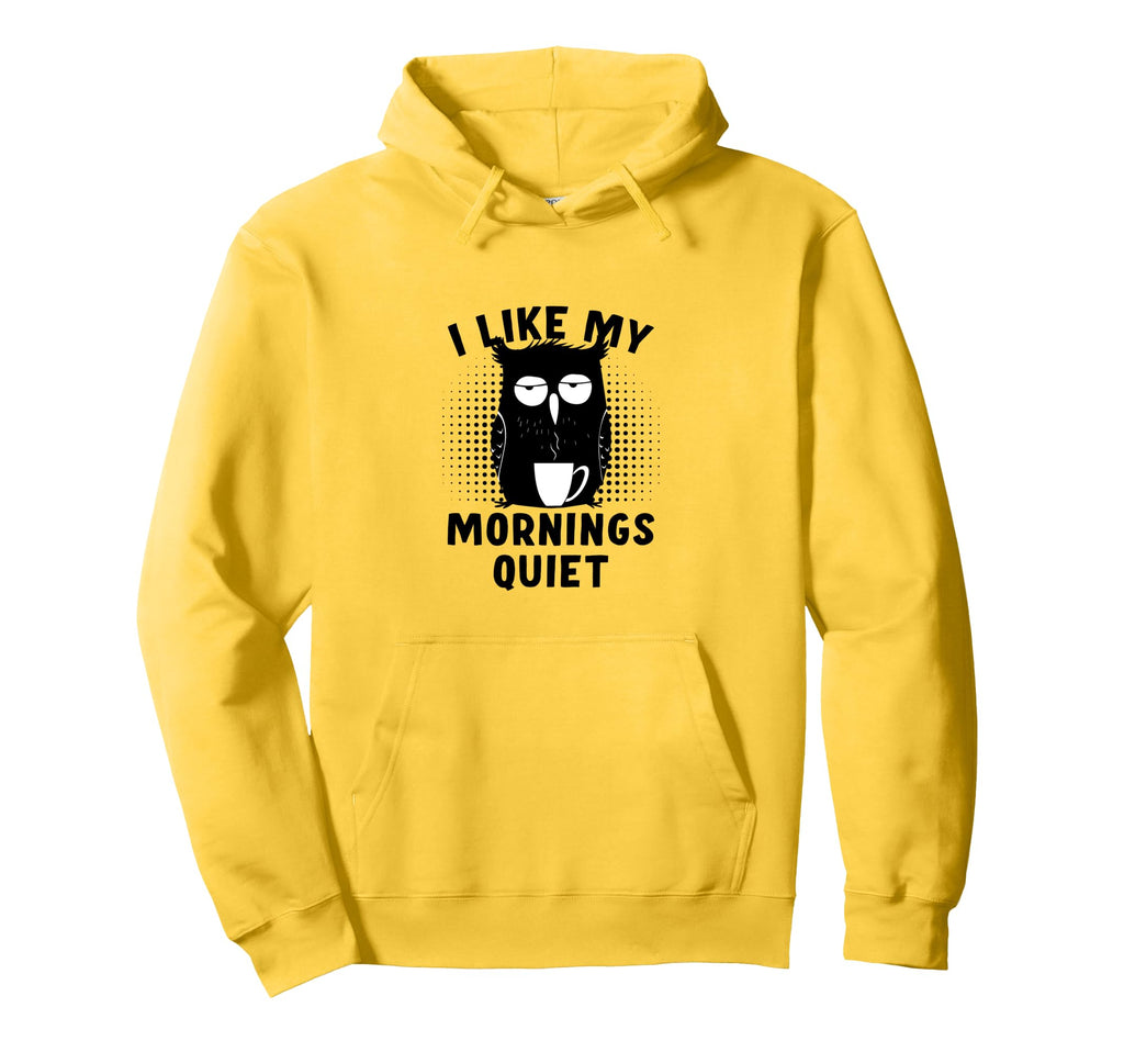Coffee And Silence Keep Me Going Owl Hoodie - Minimalist Print Unisex - T-Shirt, Sweatshirt, Hoodie