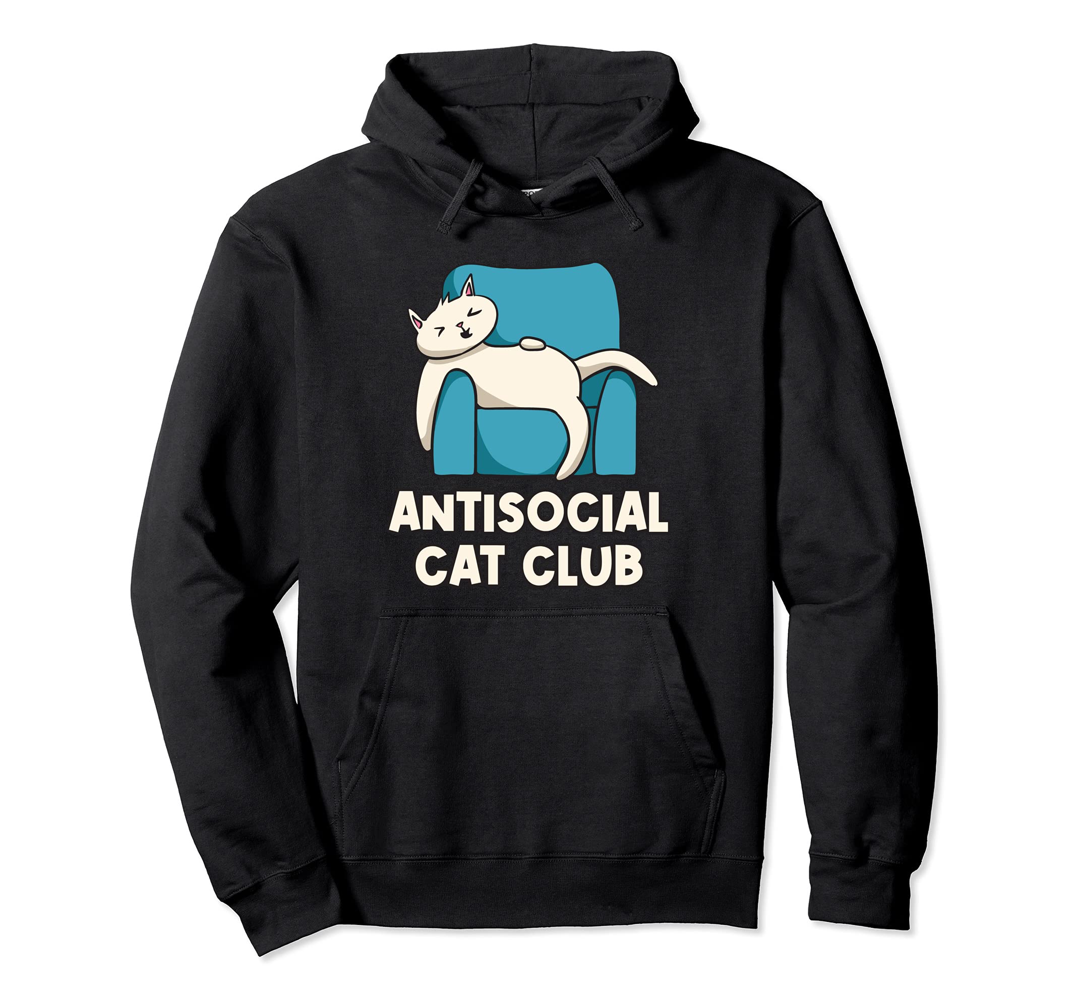 Antisocial Cat Club Introvert Cat Hoodie - Custom Art Print Men Women - T-Shirt, Sweatshirt, Hoodie