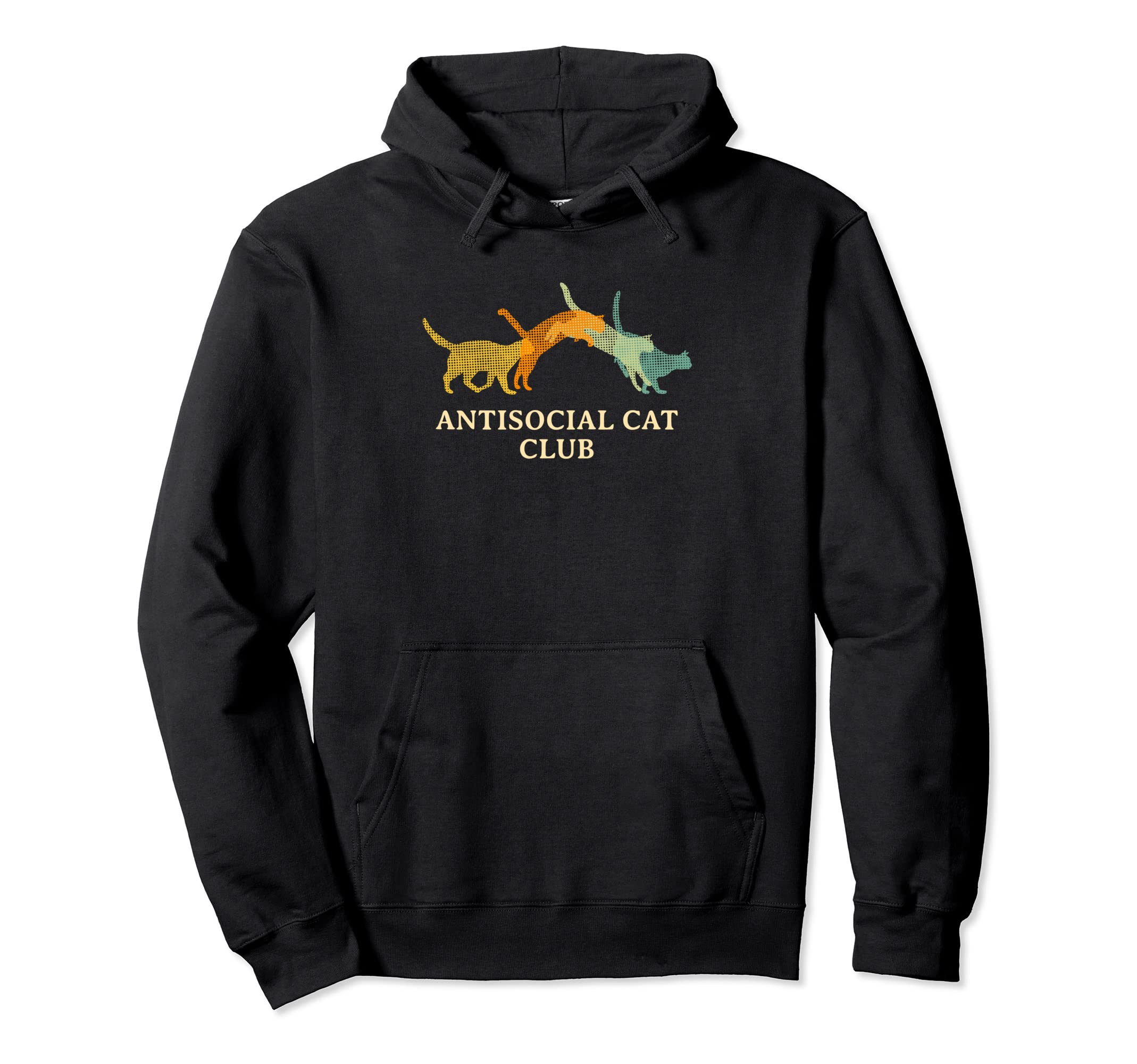 Antisocial Cat Club Introvert Cat Lover Hoodie - Graphic Print for Adults - T-Shirt, Sweatshirt, Hoodie