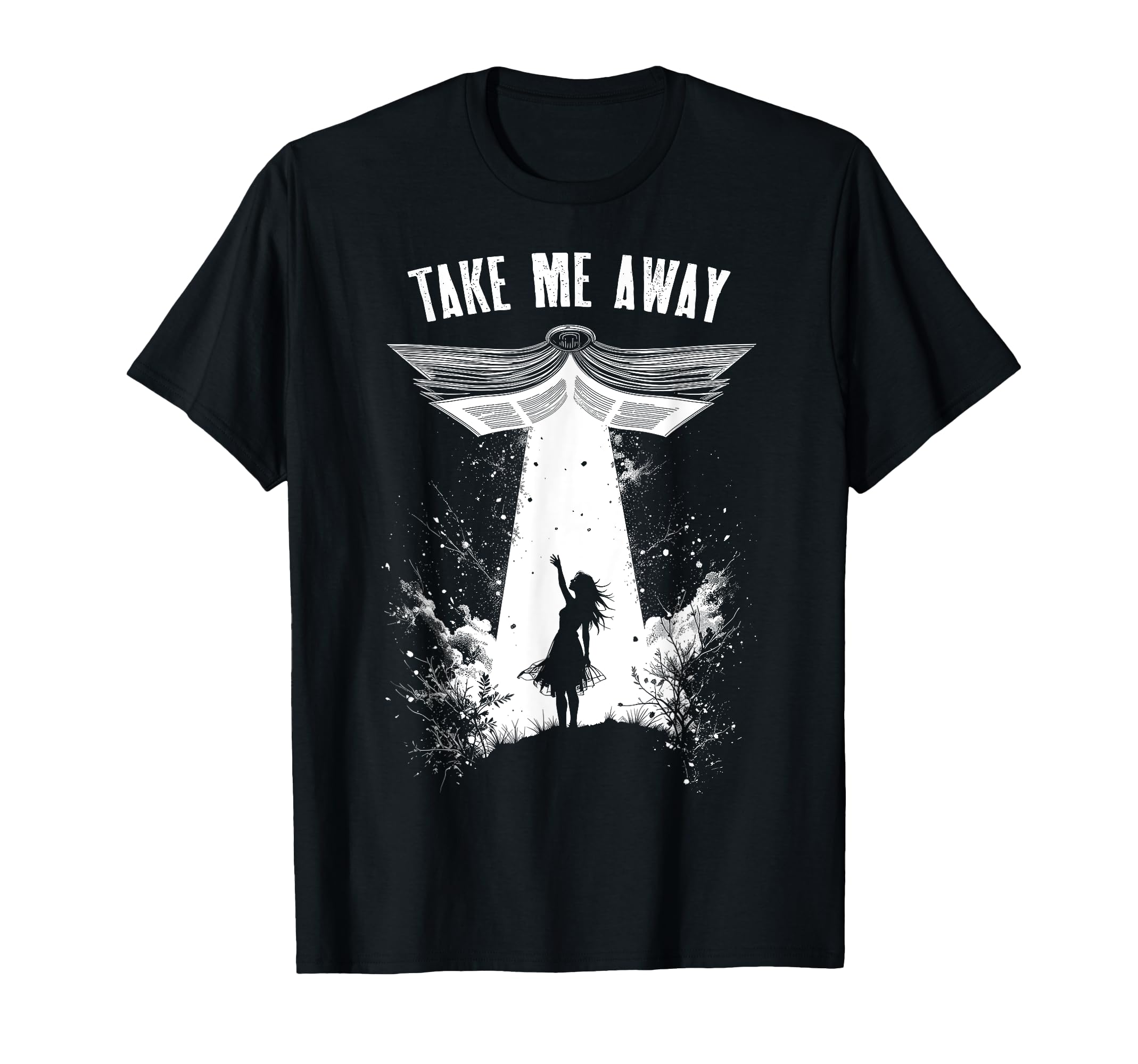 Book Lover Ufo Take Me Away T-Shirt - Minimalist Print Men Women - T-Shirt, Sweatshirt, Hoodie