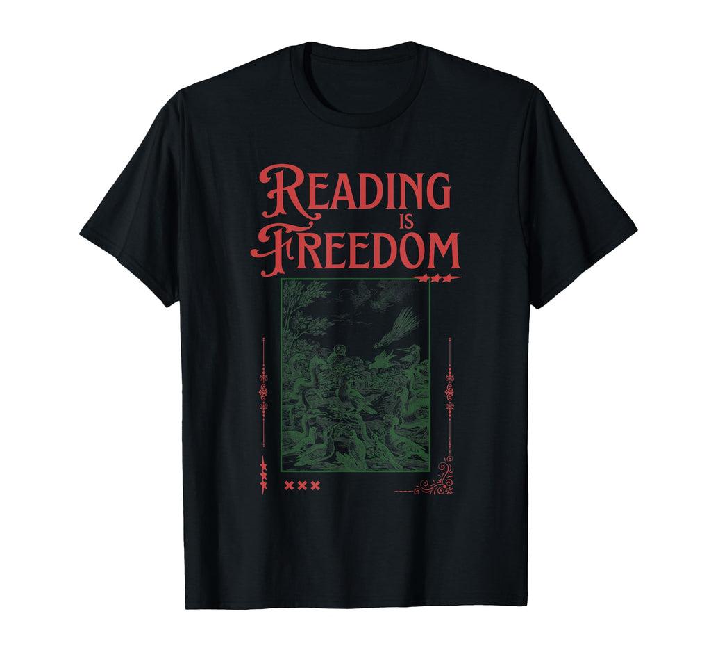 Reading Is Freedom Relaxing Nature T-Shirt - Fun Novelty Design for Adults - T-Shirt, Sweatshirt, Hoodie