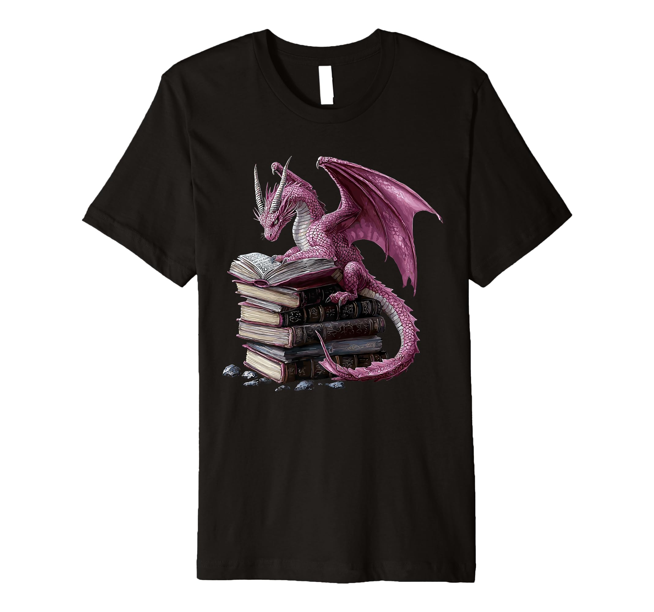 Dragon Reading Book Fantasy Reader T-Shirt - Streetwear Style for Adults - T-Shirt, Sweatshirt, Hoodie