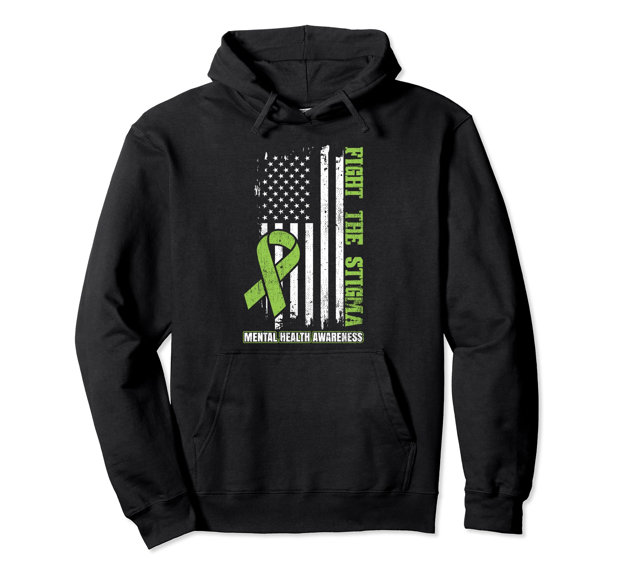 Fight Stigma American Flag Mental Hoodie - Trendy Graphic for Adults - T-Shirt, Sweatshirt, Hoodie