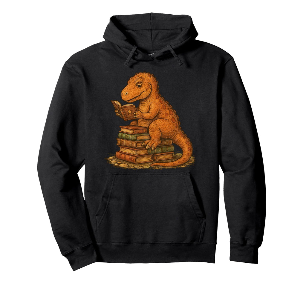 Book Lover Bookworm Fun Reading Dinosaur T Hoodie - Graphic Print Unisex - T-Shirt, Sweatshirt, Hoodie