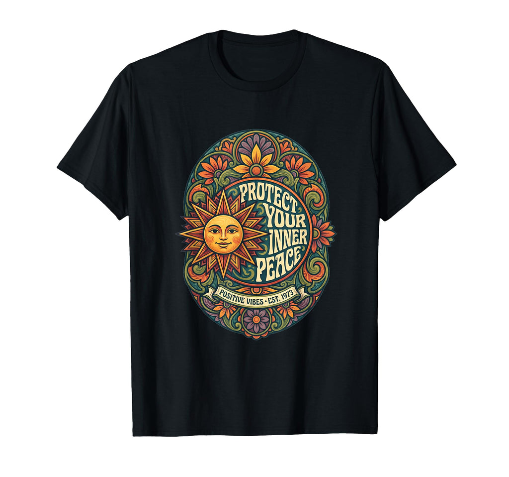Groovy Inner Peace Positive T-Shirt - Aesthetic Graphic Men Women - T-Shirt, Sweatshirt, Hoodie