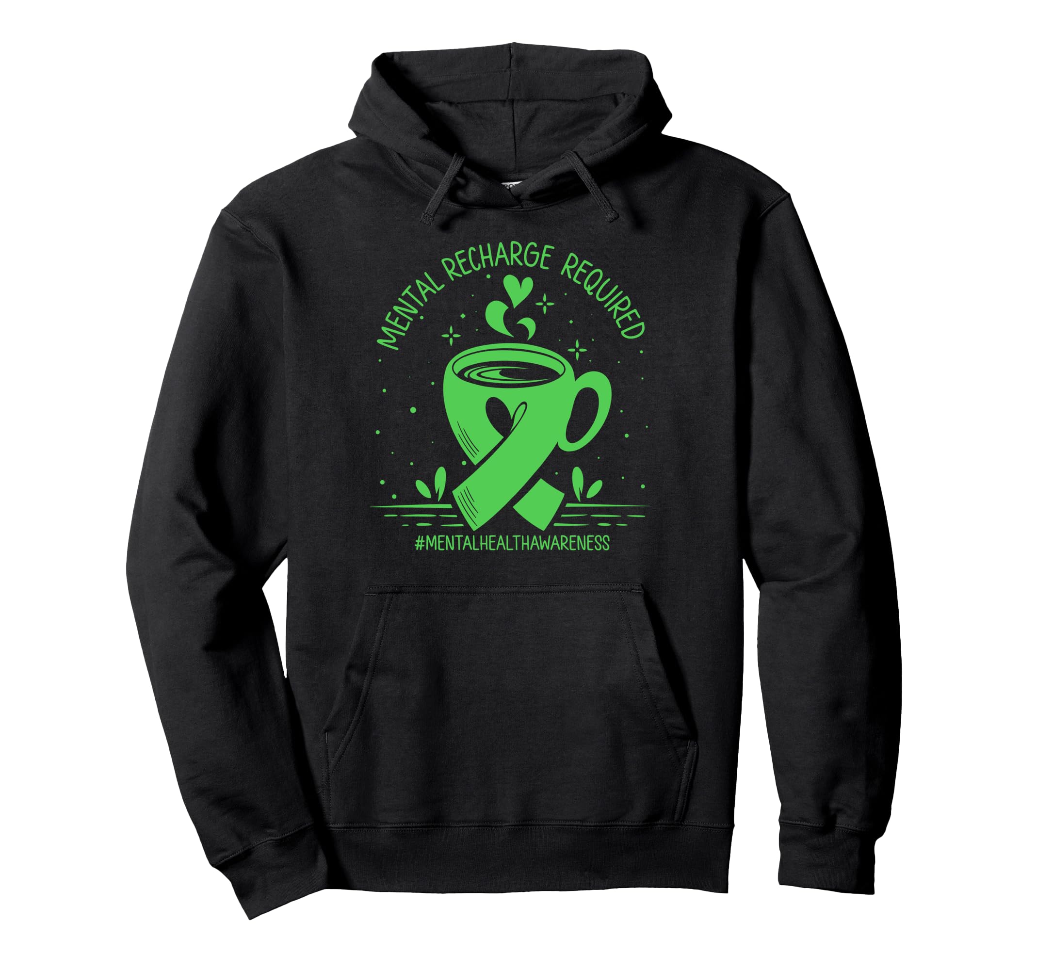 Mental Recharge Required Coffee Mental Hoodie - Aesthetic Graphic Unisex - T-Shirt, Sweatshirt, Hoodie
