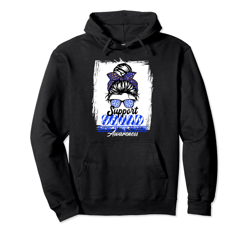 Messy Bun Support Awareness Squad I Hoodie - Graphic Print for Adults - T-Shirt, Sweatshirt, Hoodie