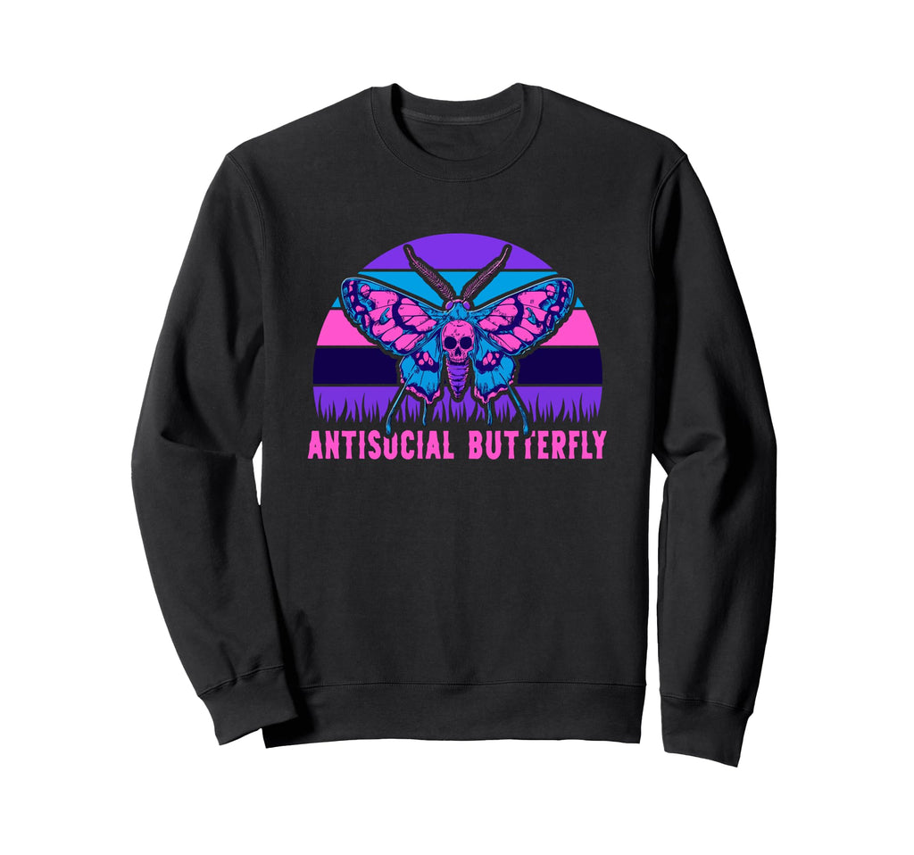 Antisocial Butterfly Gift Hoodie - Fun Novelty Design for Adults - T-Shirt, Sweatshirt, Hoodie