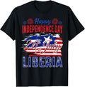 Happy Independence Day Liberia 26th of July Patriotic T-Shirt Unisex T-shirt, Sweatshirt, Hoodie, Long Sleeve Tee - T-Shirt, Sweatshirt, Hoodie