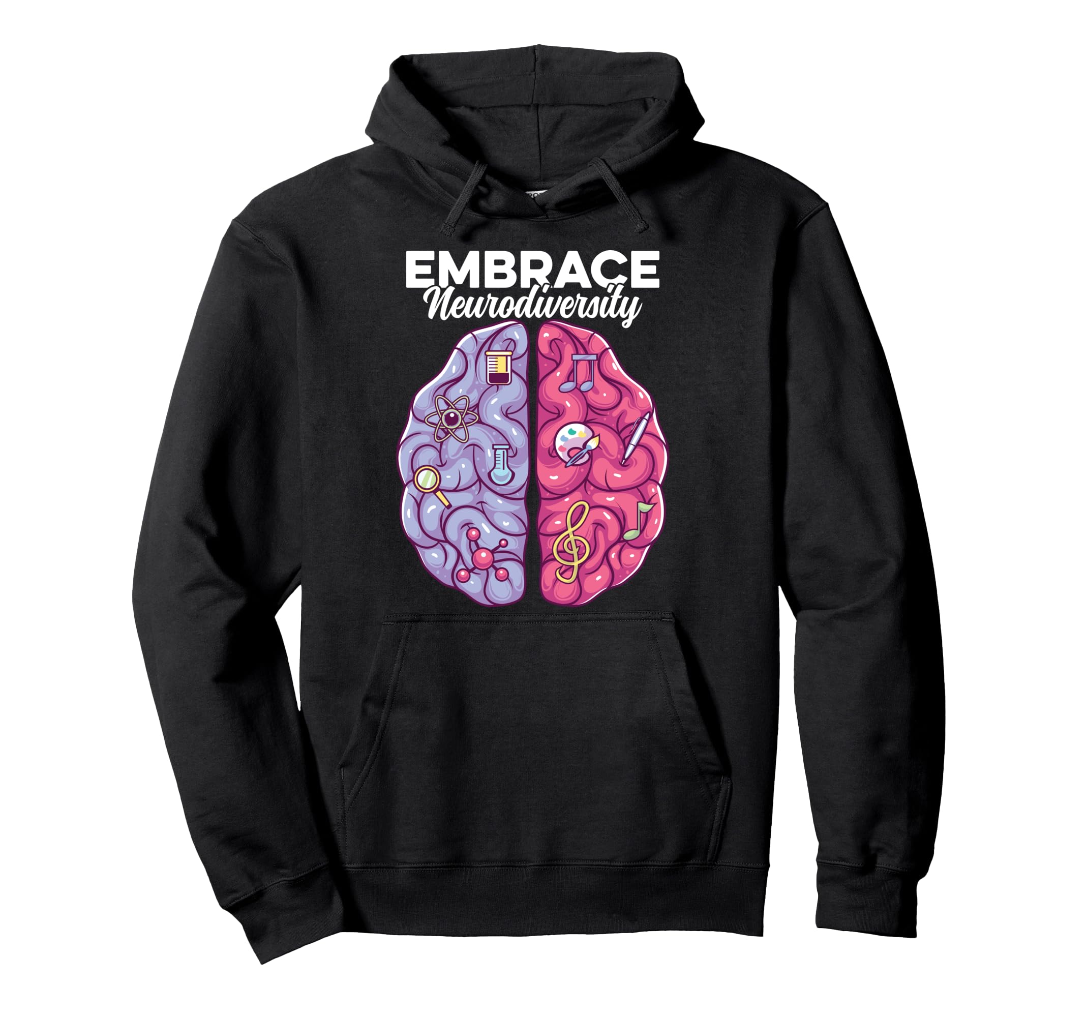 Embrace Neurodiversity Brain Autism Hoodie - Graphic Print for Adults - T-Shirt, Sweatshirt, Hoodie