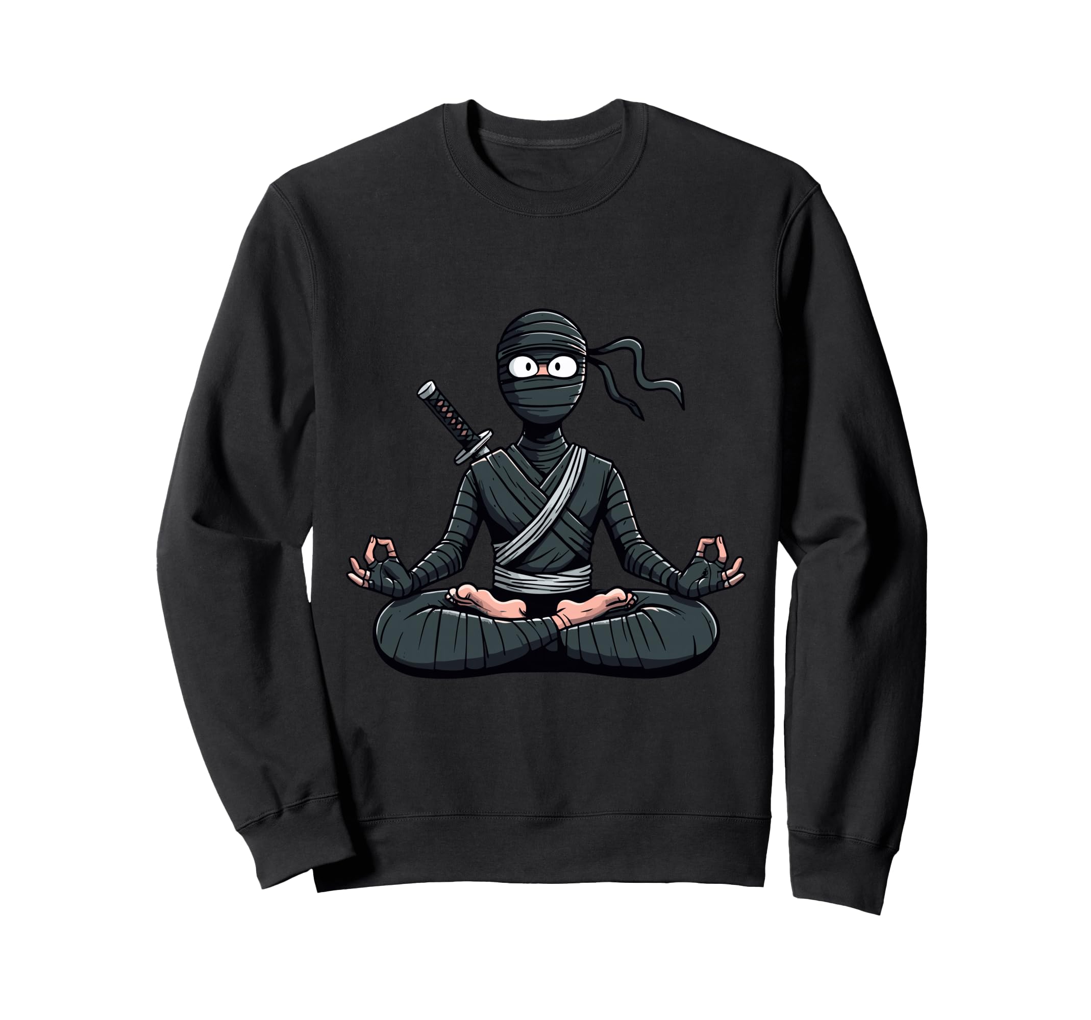 Meditation Ninja Yoga Pose Relaxing Sweatshirt - Streetwear Style Unisex - T-Shirt, Sweatshirt, Hoodie