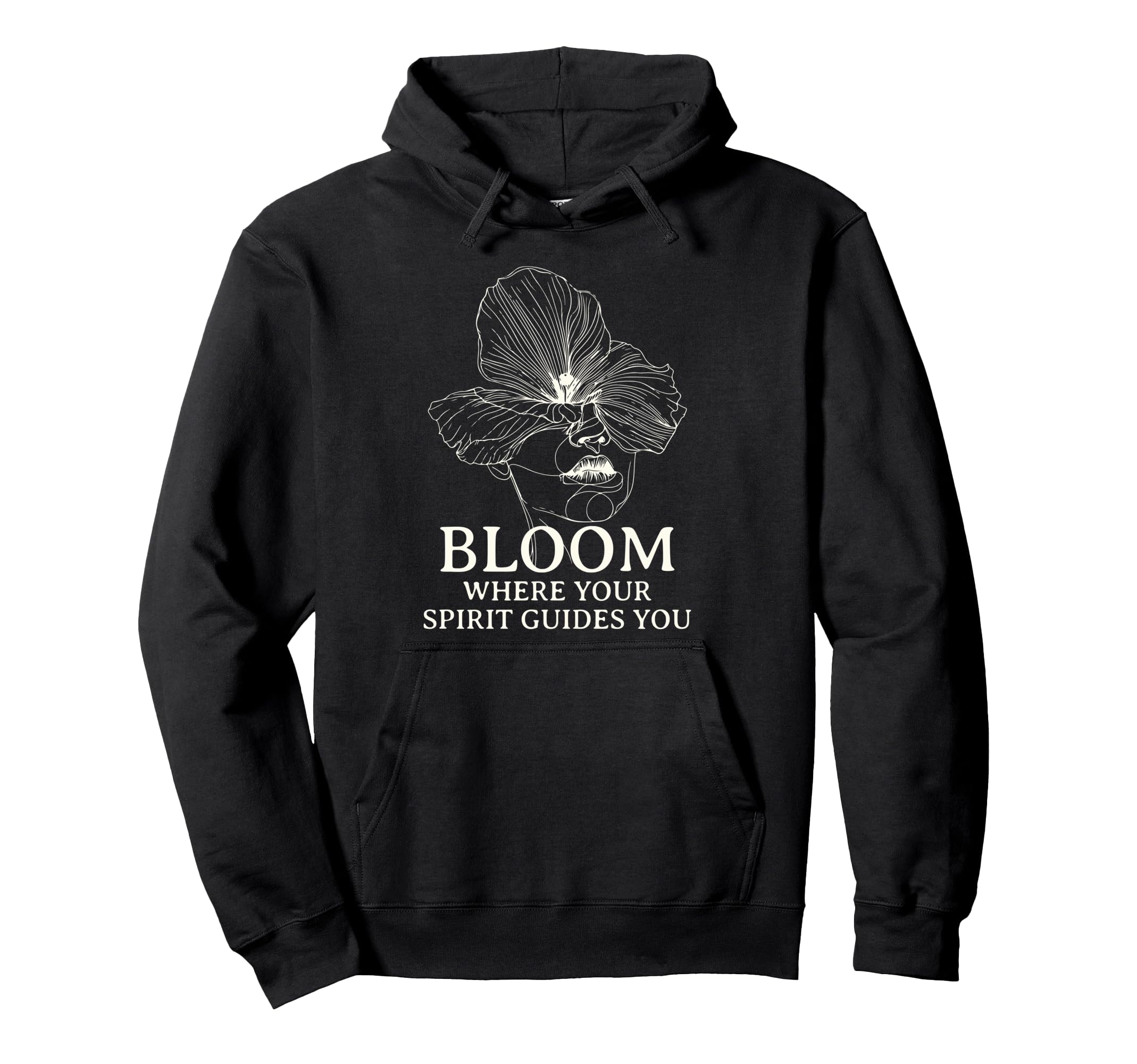 Bloom Self Care Line Art Floral Face Hoodie - Aesthetic Graphic for Adults - T-Shirt, Sweatshirt, Hoodie