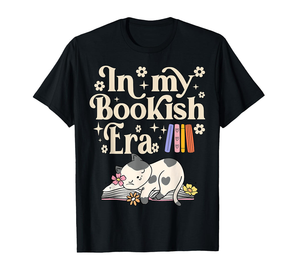 My Bookish Era Cat And Book Lover T-Shirt - Minimalist Print Men Women - T-Shirt, Sweatshirt, Hoodie