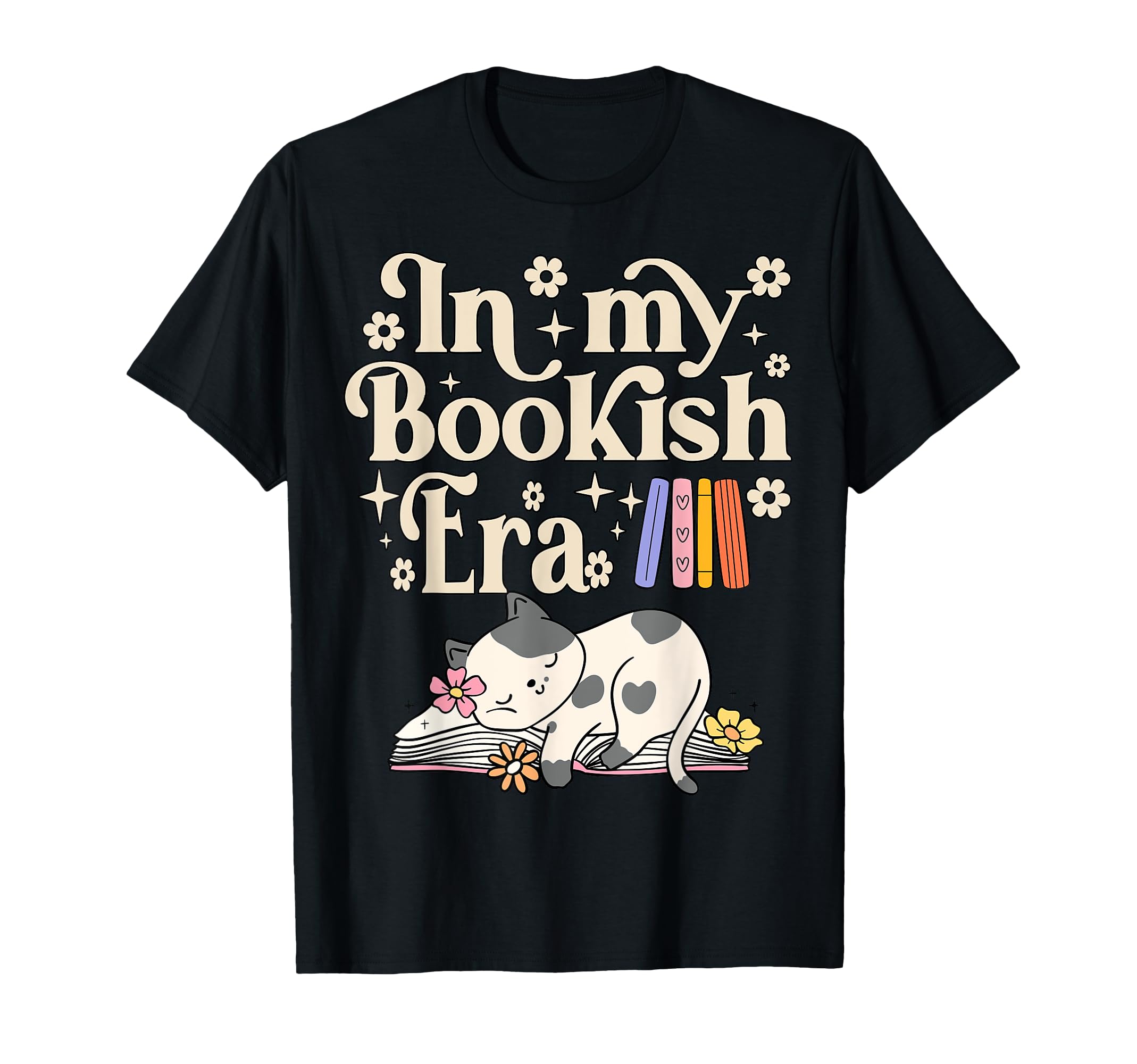 My Bookish Era Cat And Book Lover T-Shirt - Minimalist Print Men Women - T-Shirt, Sweatshirt, Hoodie