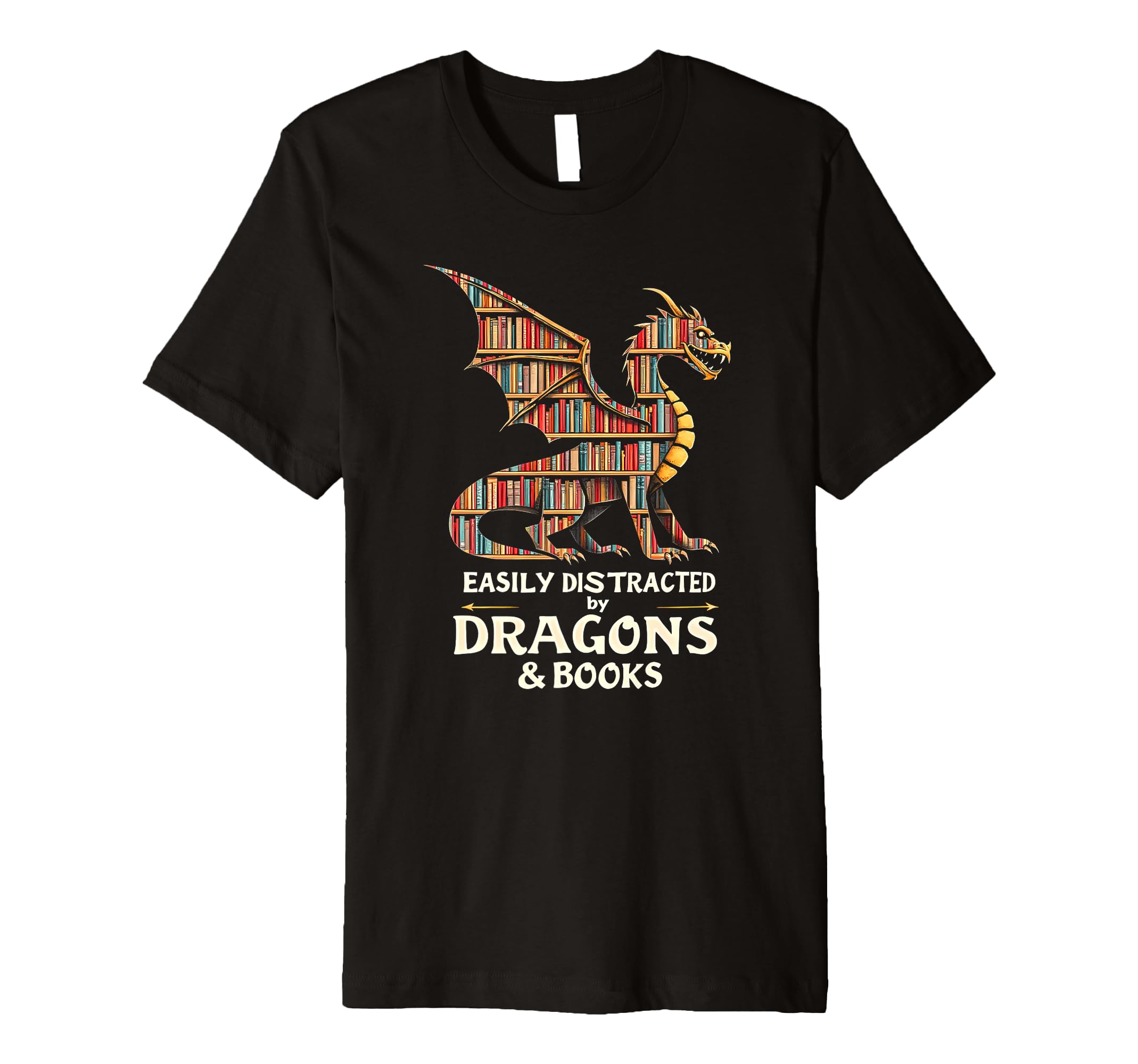 Bookish Easily Distracted Dragons T-Shirt - Fun Novelty Design for Adults - T-Shirt, Sweatshirt, Hoodie