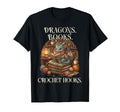 Funny Dragons Books Crochet Hooks T-Shirt - Aesthetic Graphic Men Women - T-Shirt, Sweatshirt, Hoodie