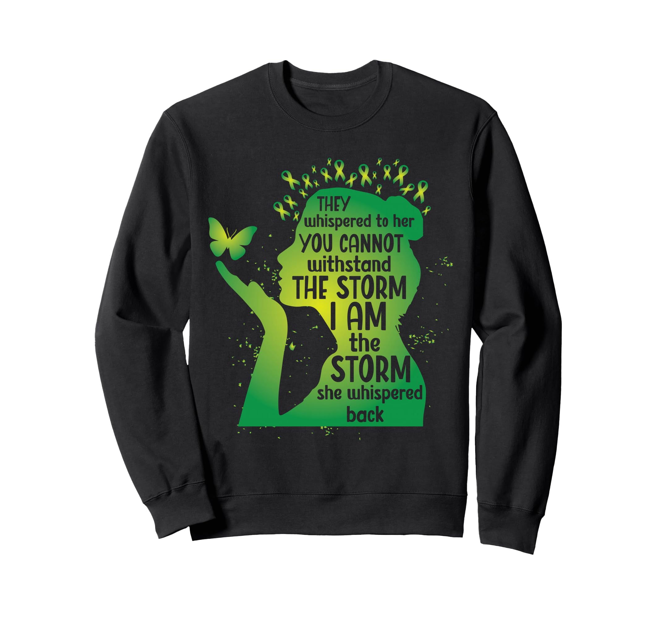 Green Awareness Ribbon Butterfly Sweatshirt - Streetwear Style for Adults - T-Shirt, Sweatshirt, Hoodie
