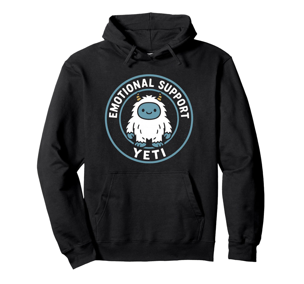 Emotional Support Yeti Funny Cozy Hoodie - Unique Graphic for Adults - T-Shirt, Sweatshirt, Hoodie