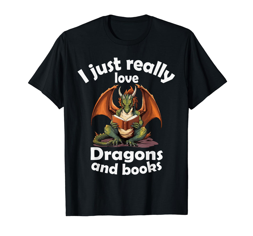 I Just Really Love Dragons And Books T-Shirt - Aesthetic Graphic Unisex - T-Shirt, Sweatshirt, Hoodie