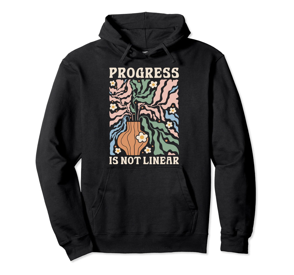 Progress Is Not Linear School Hoodie - Minimalist Print Men Women - T-Shirt, Sweatshirt, Hoodie