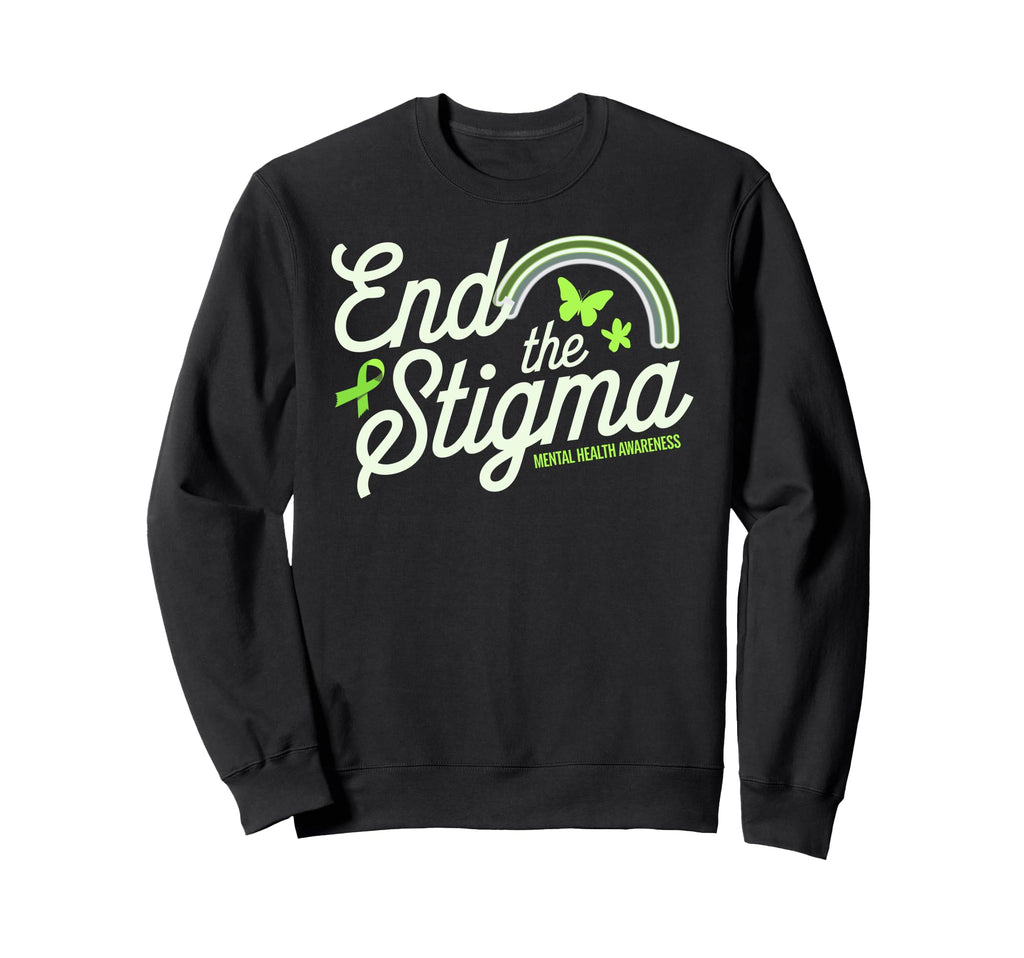End Stigma Mental Health Awareness Sweatshirt - Minimalist Print for Adults - T-Shirt, Sweatshirt, Hoodie