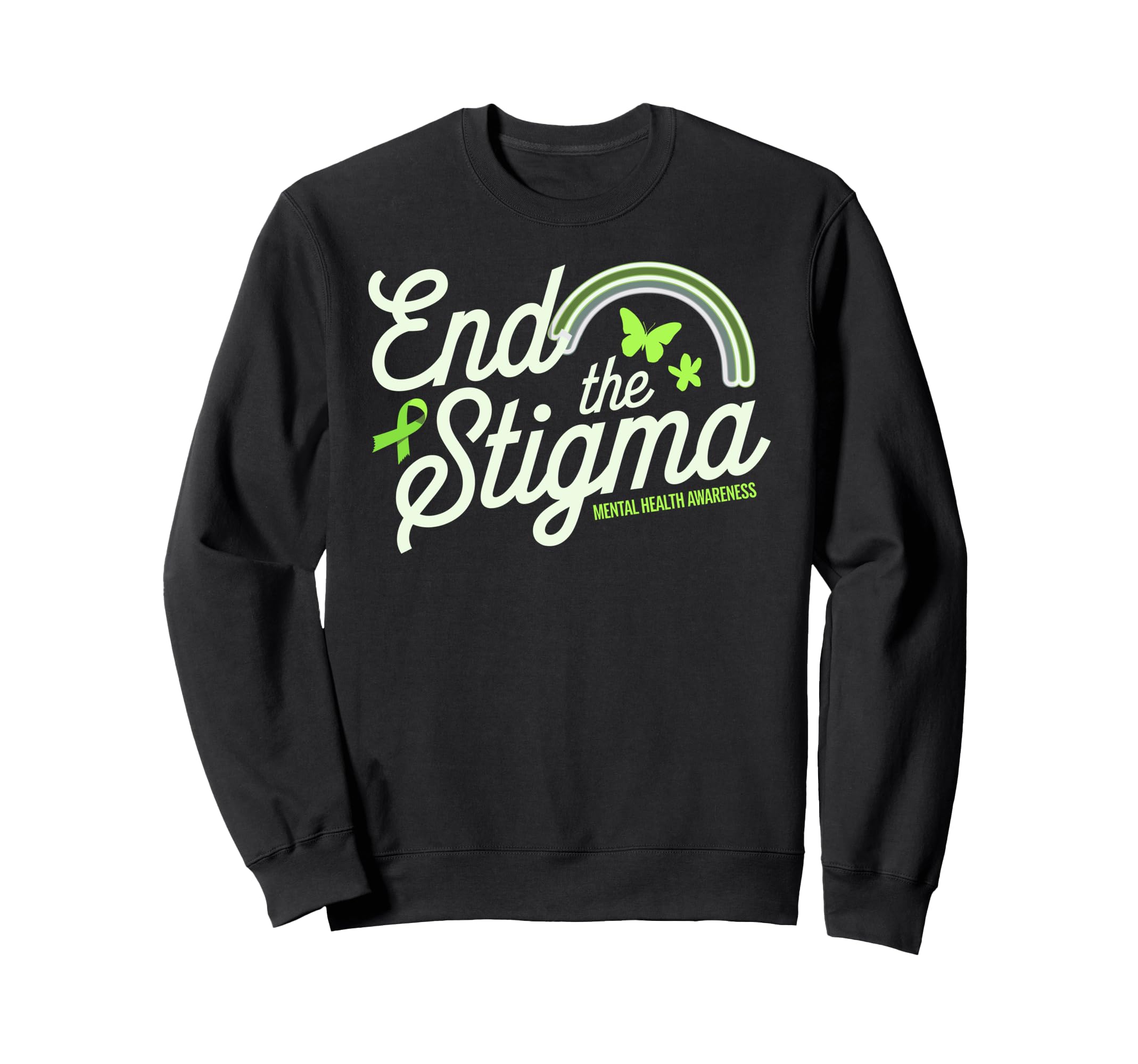 End Stigma Mental Health Awareness Sweatshirt - Minimalist Print for Adults - T-Shirt, Sweatshirt, Hoodie